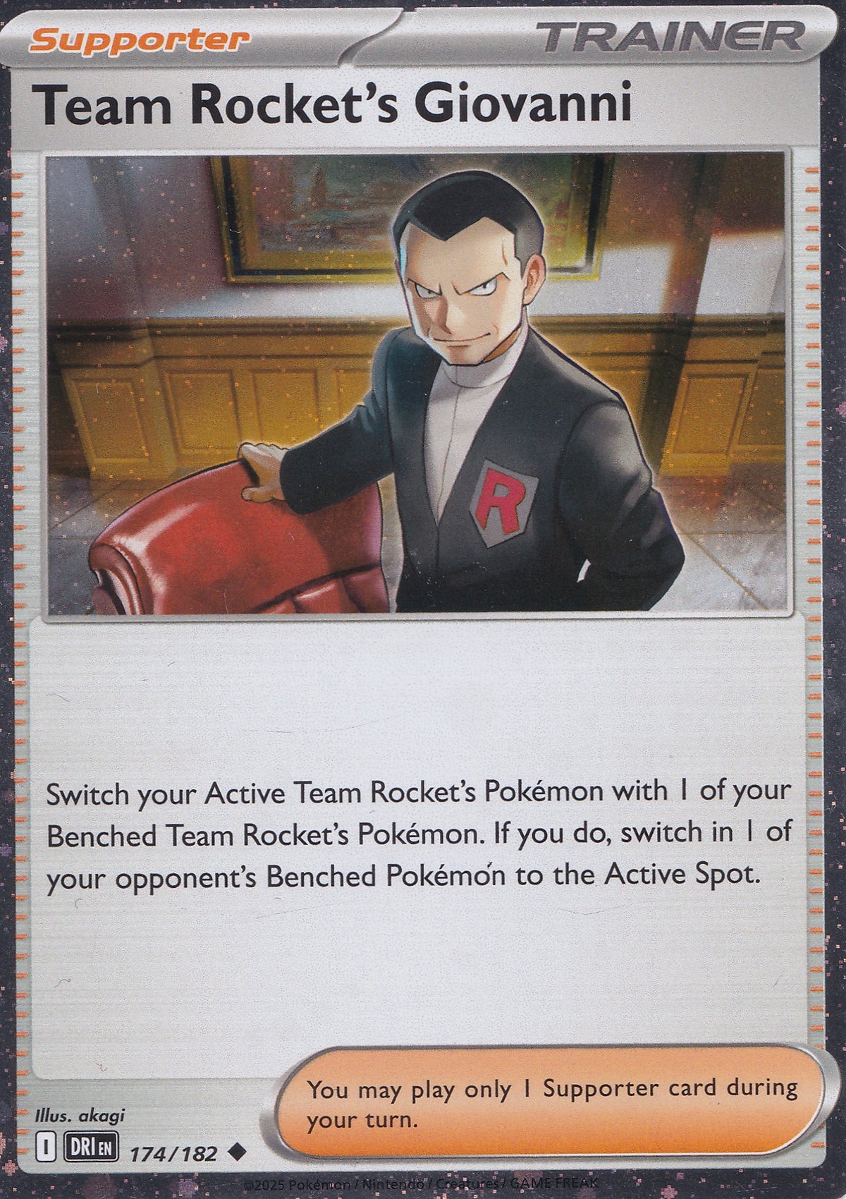 Team Rocket's Giovanni Cosmos Holo 174/182 DRI ENG 2025 (NM)