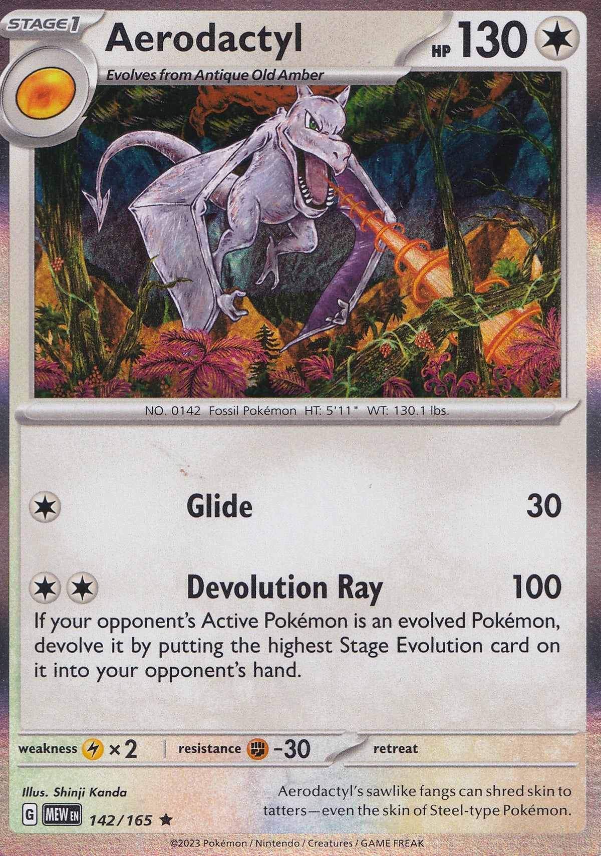 Aerodactyl 142/165 MEW EN HOLO (NM)