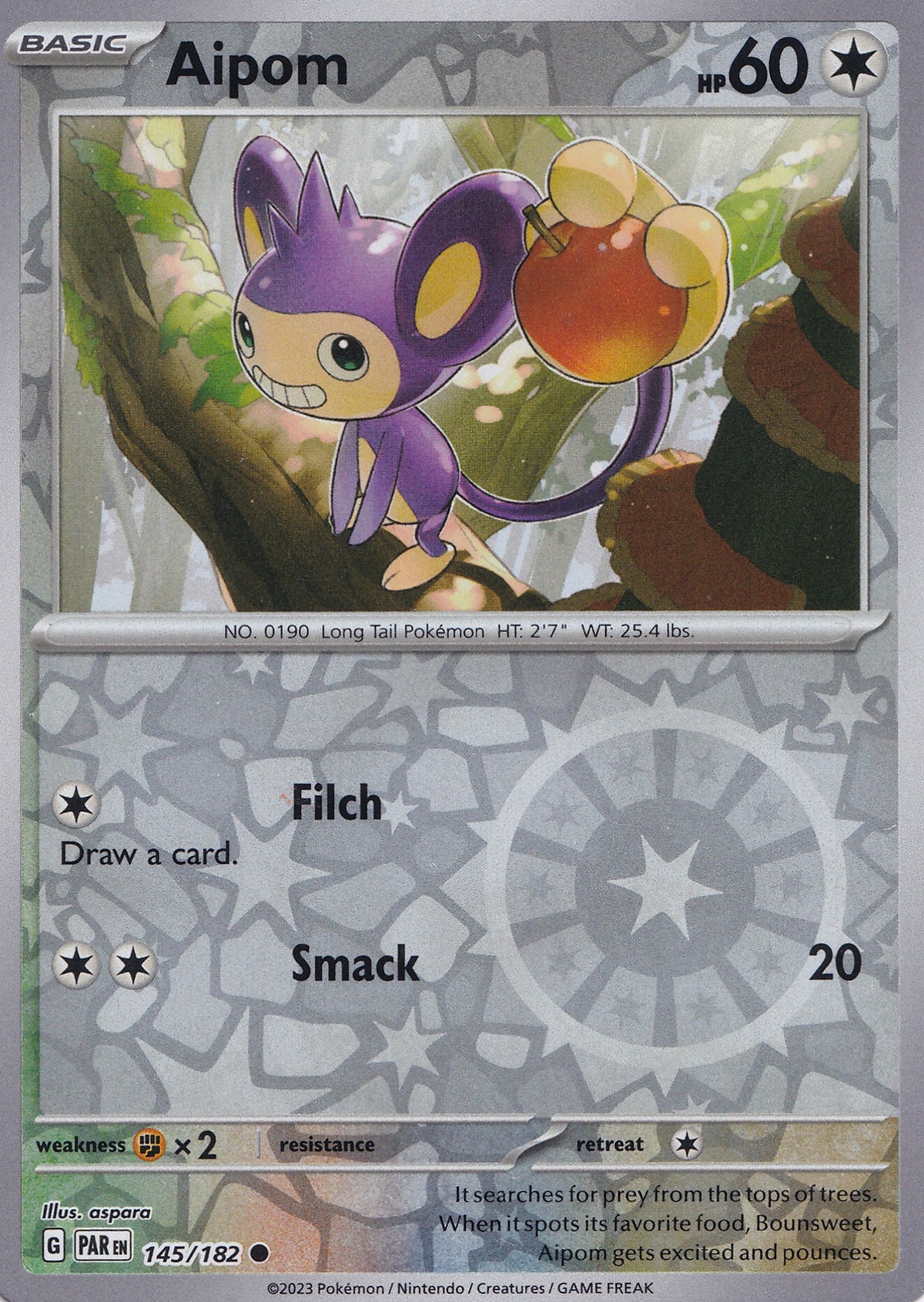 Aipom 145/182 PAR EN REVERSE HOLO (NM)