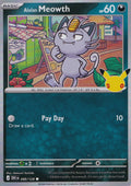Alolan Meowth 089/128 30C EN (NM)