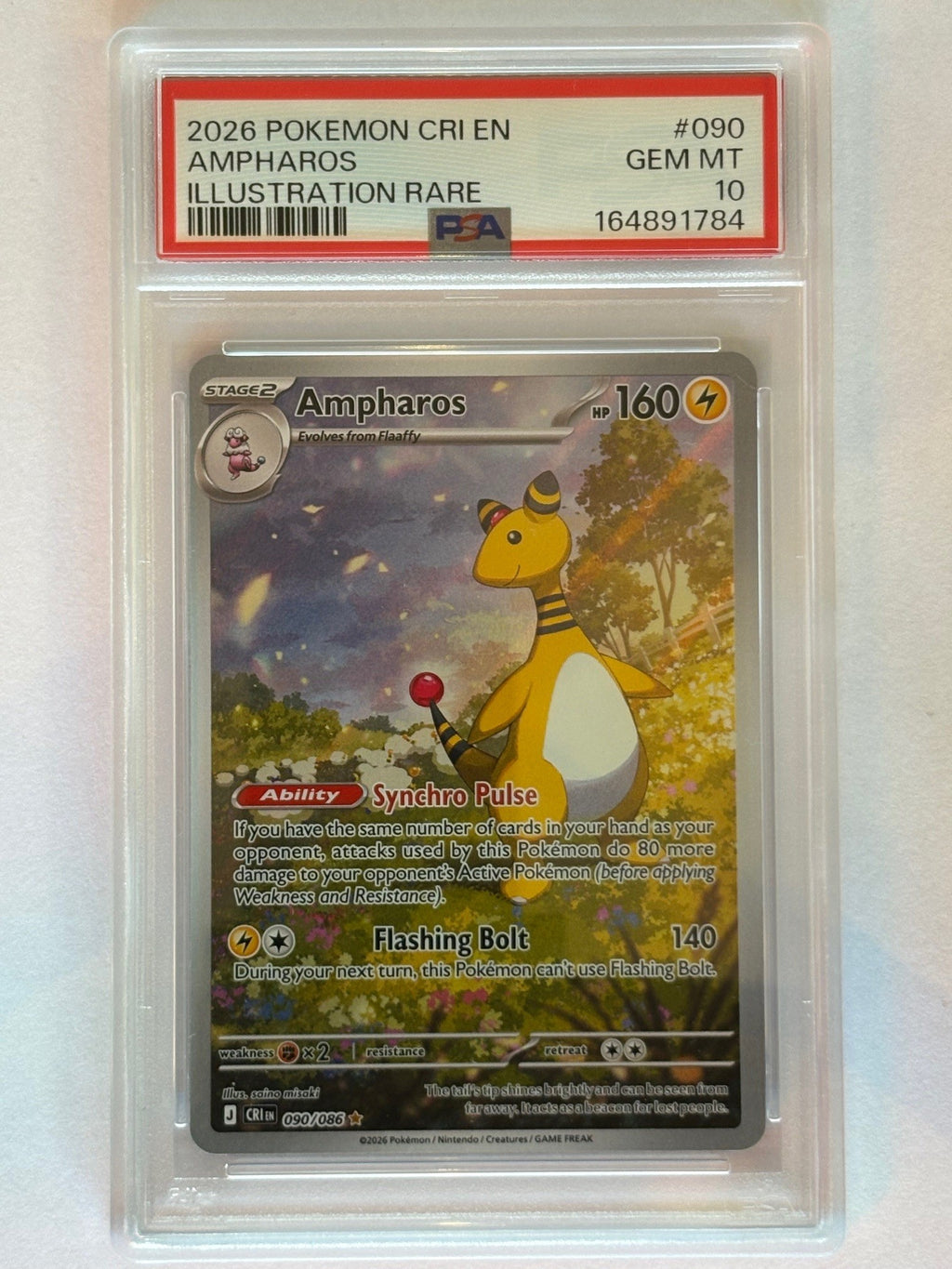 Ampharos 090/086 CRI EN PSA 10