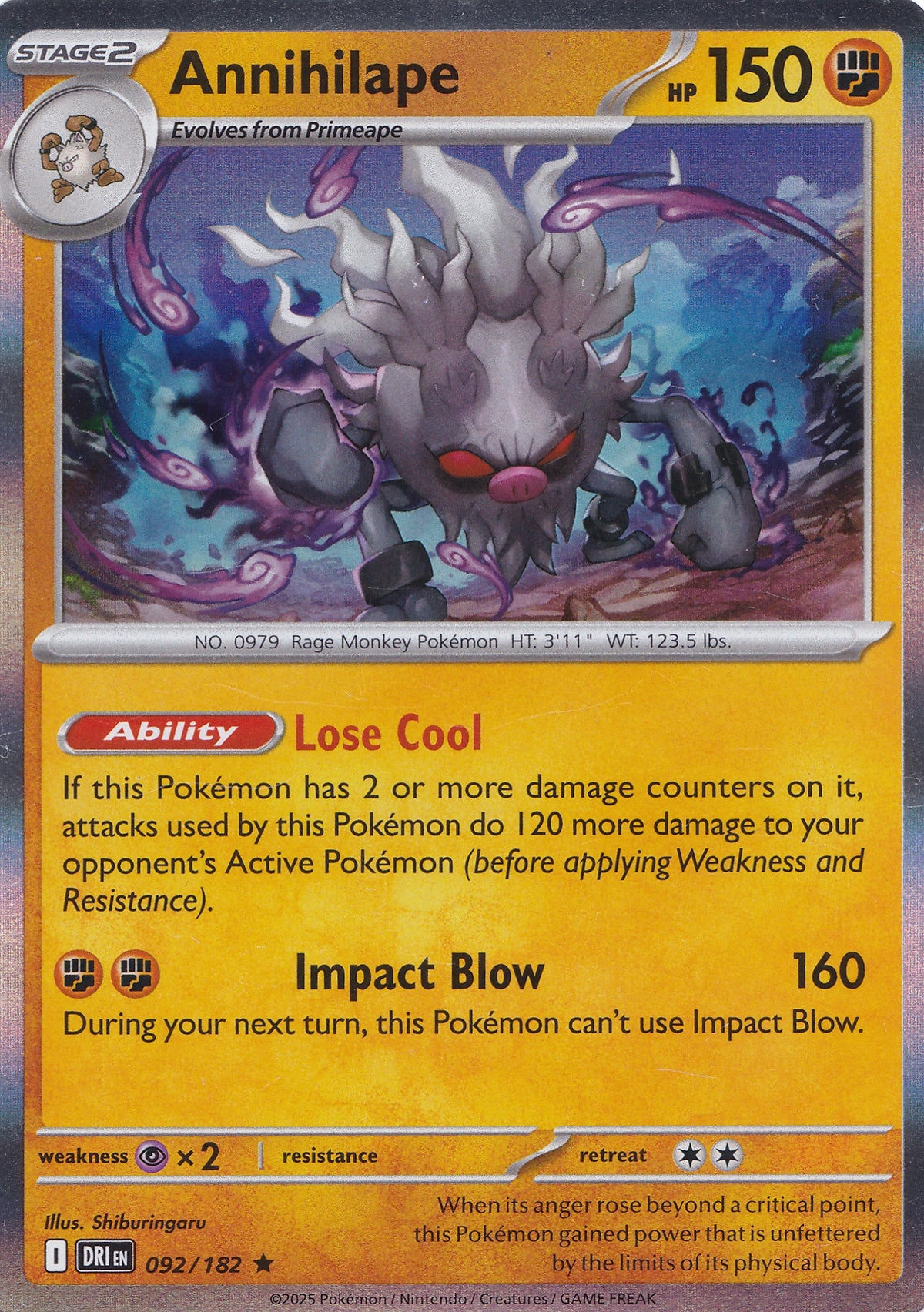 Annihilape 092/182 DRI EN HOLO (NM)