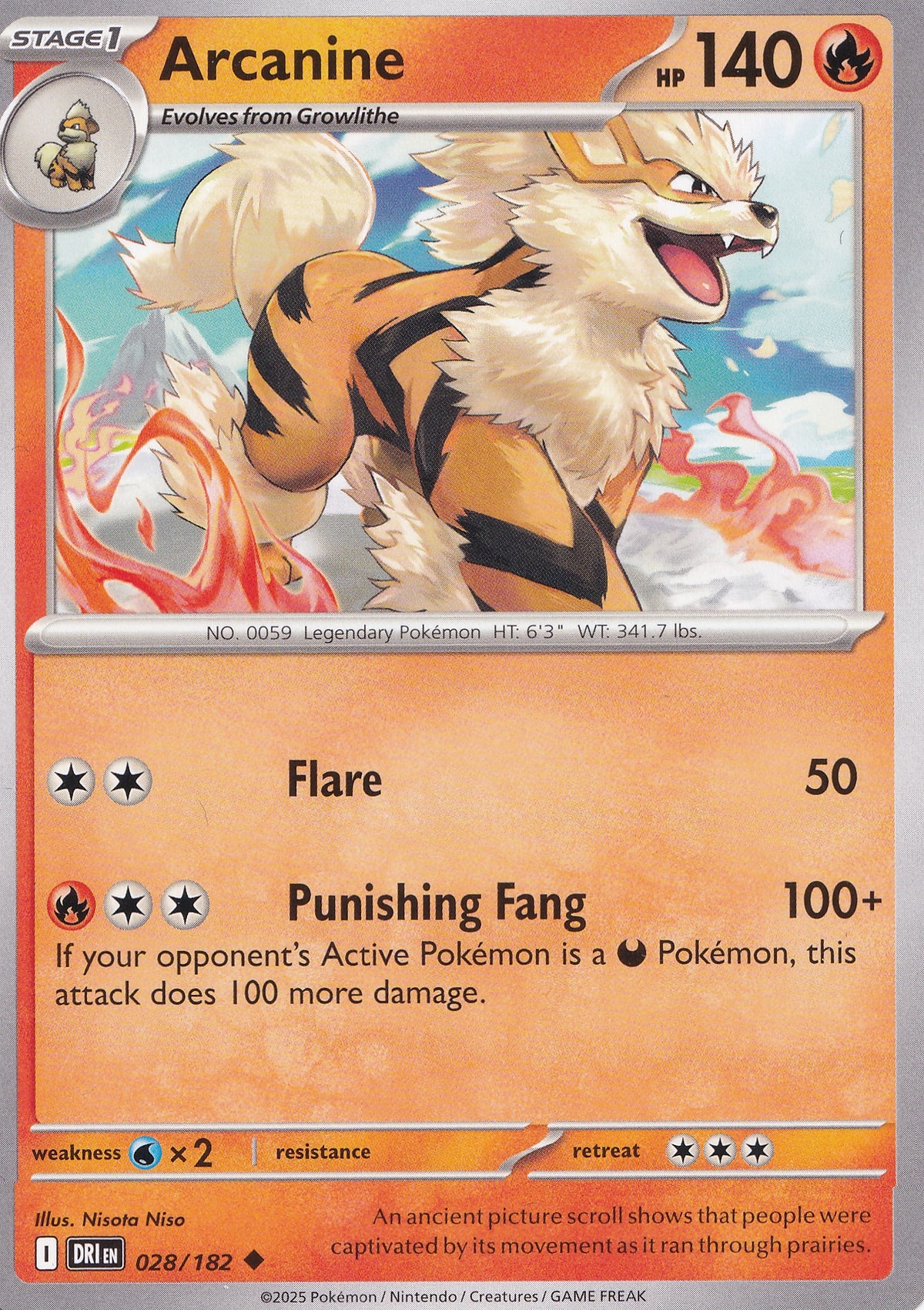 Arcanine 028/182 DRI ENG 2025 (NM)