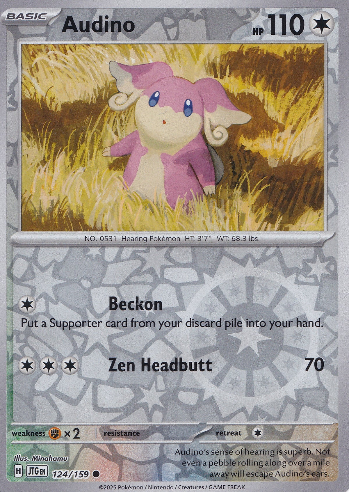 Audino 124/159 JTG EN REVERSE HOLO (NM)