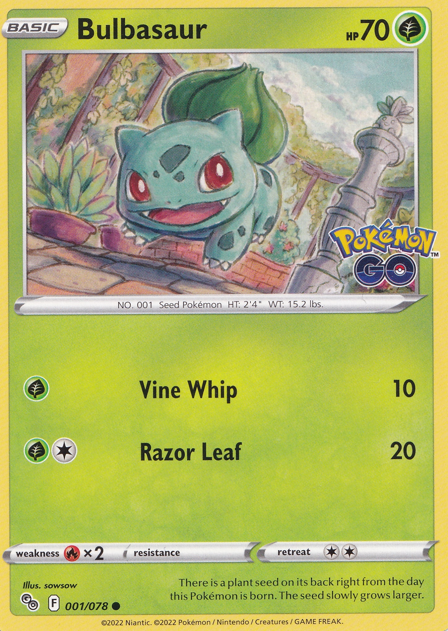 Bulbasaur 001/078 PGO ENG 2022 (NM)