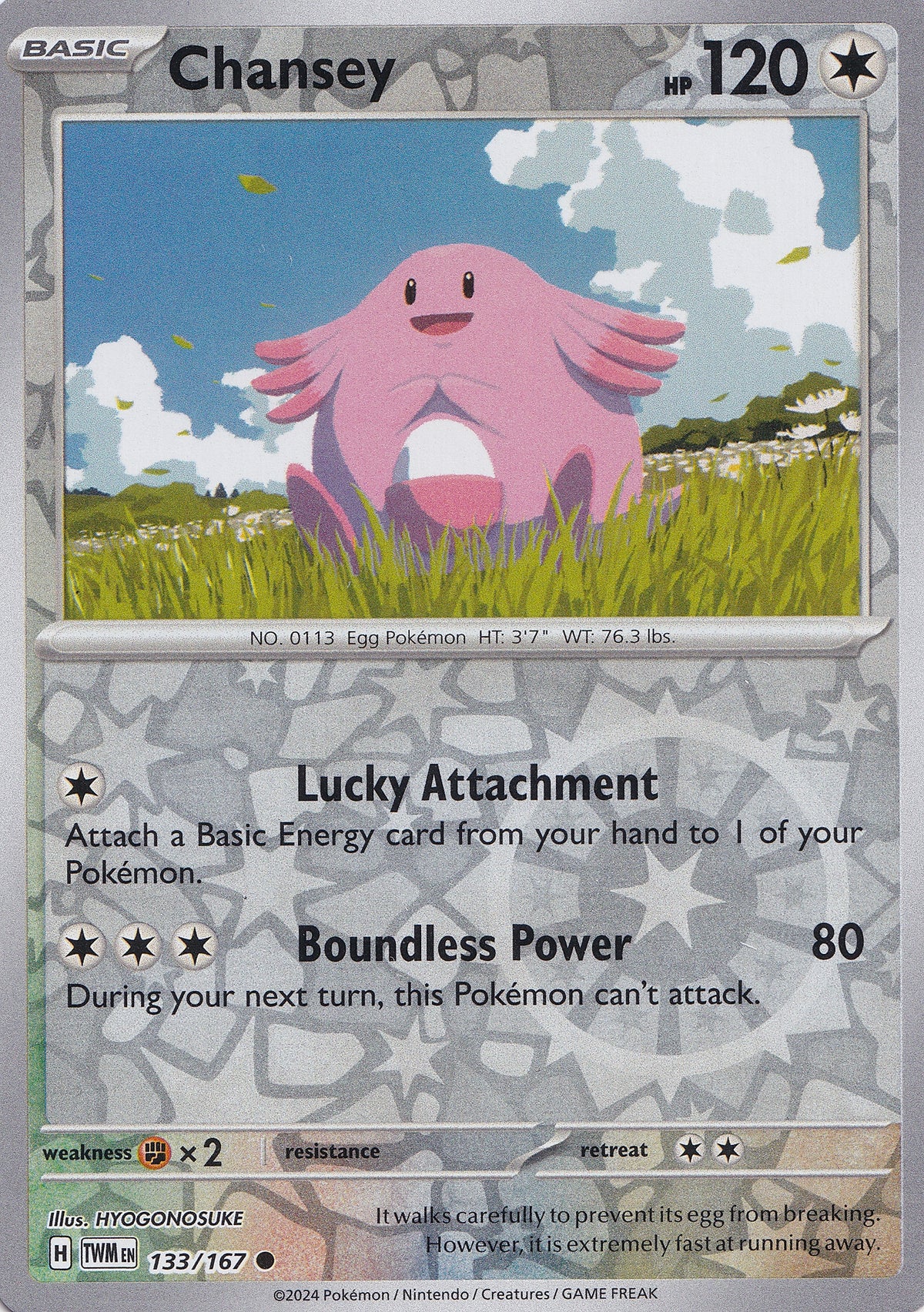 Chansey 133/167 TWM EN REVERSE HOLO (NM)