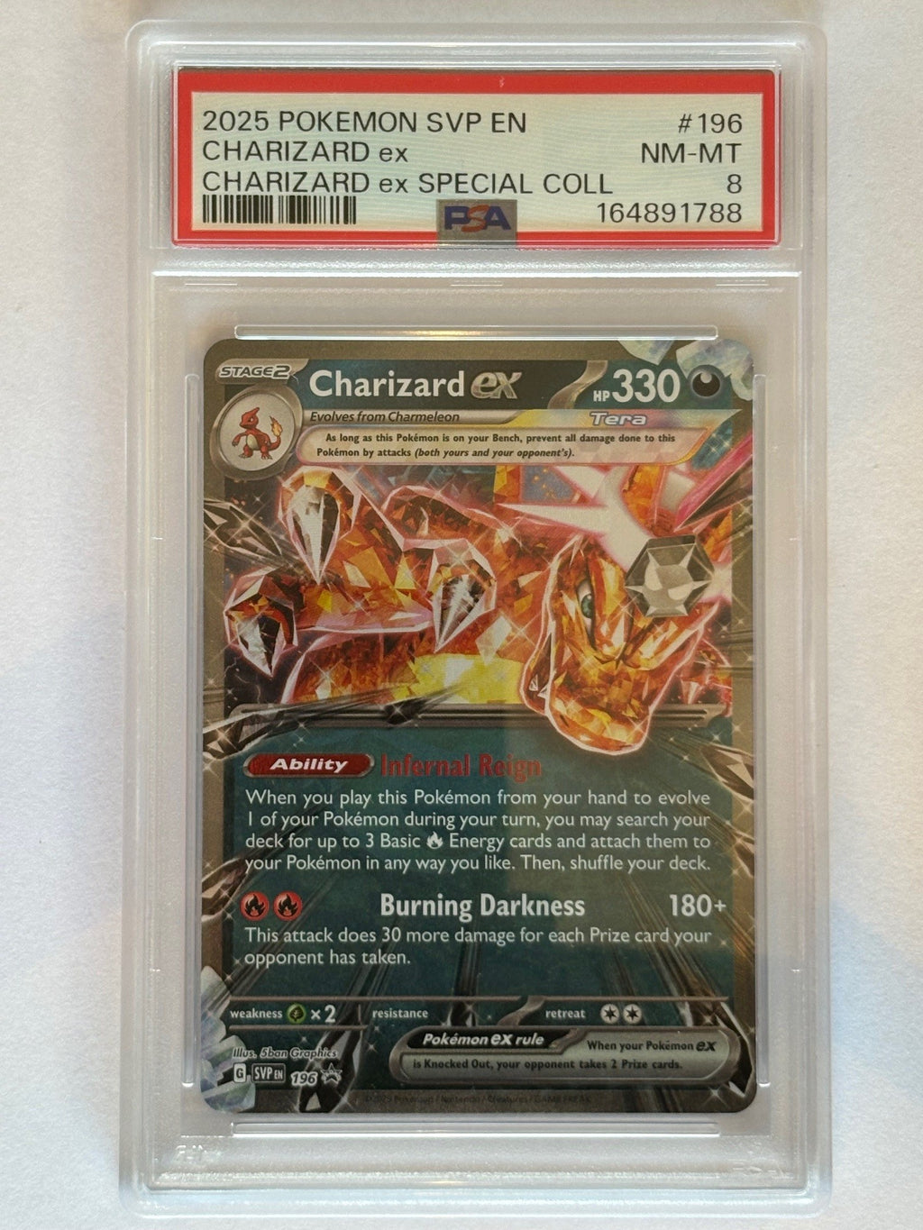 Charizard ex 196 SVP EN PROMO PSA 8