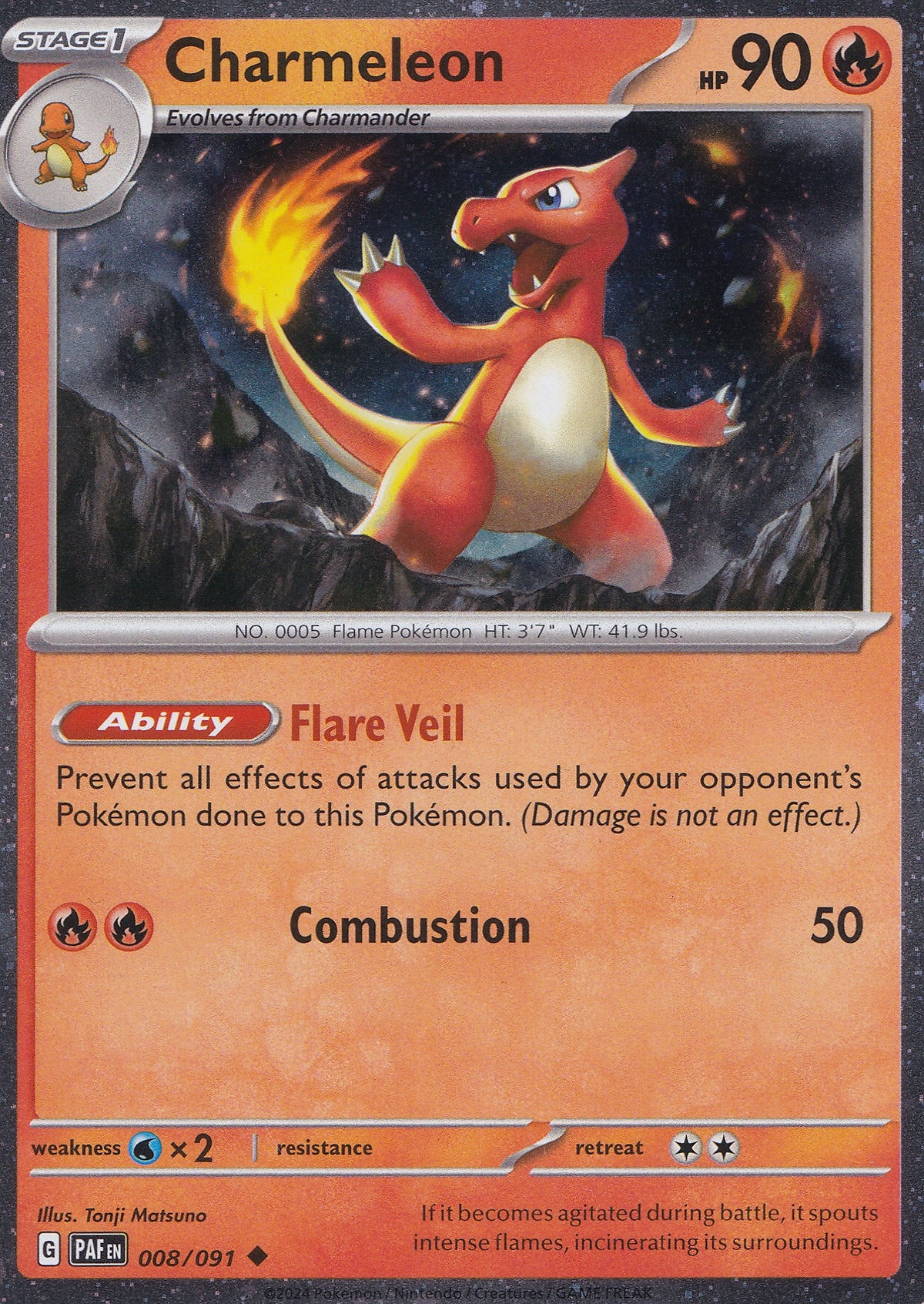 Charmeleon 008/091 PAF ENG 2024 (NM)