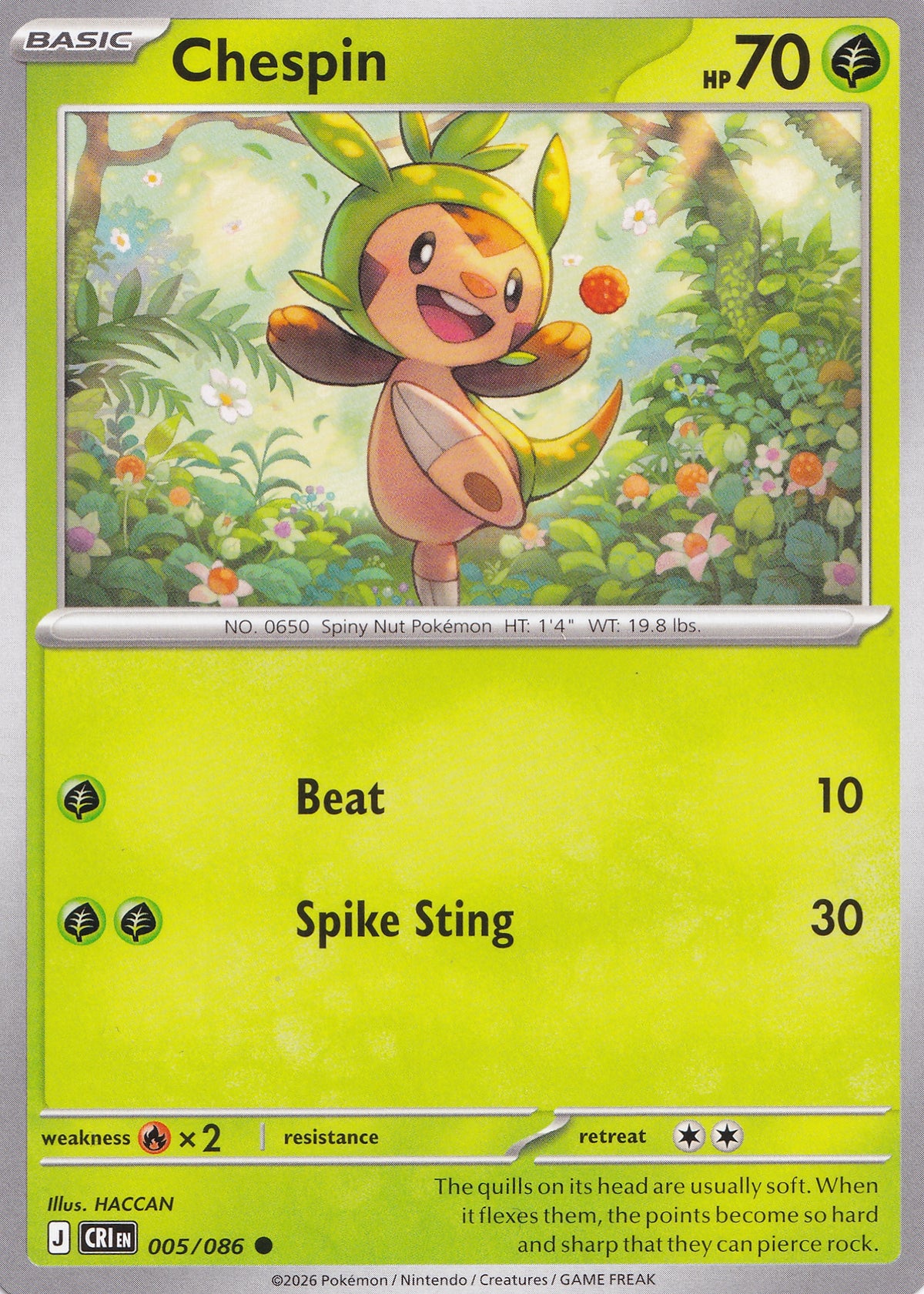 Chespin 005/086 CRI EN (NM)