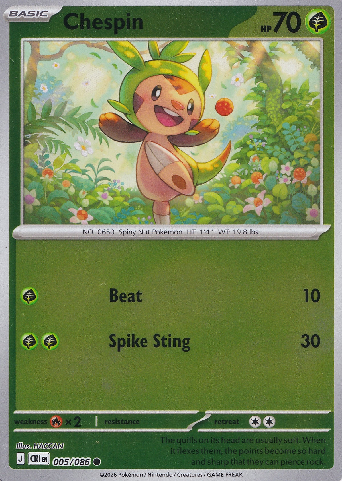 Chespin 005/086 CRI ENG 2026 (NM)