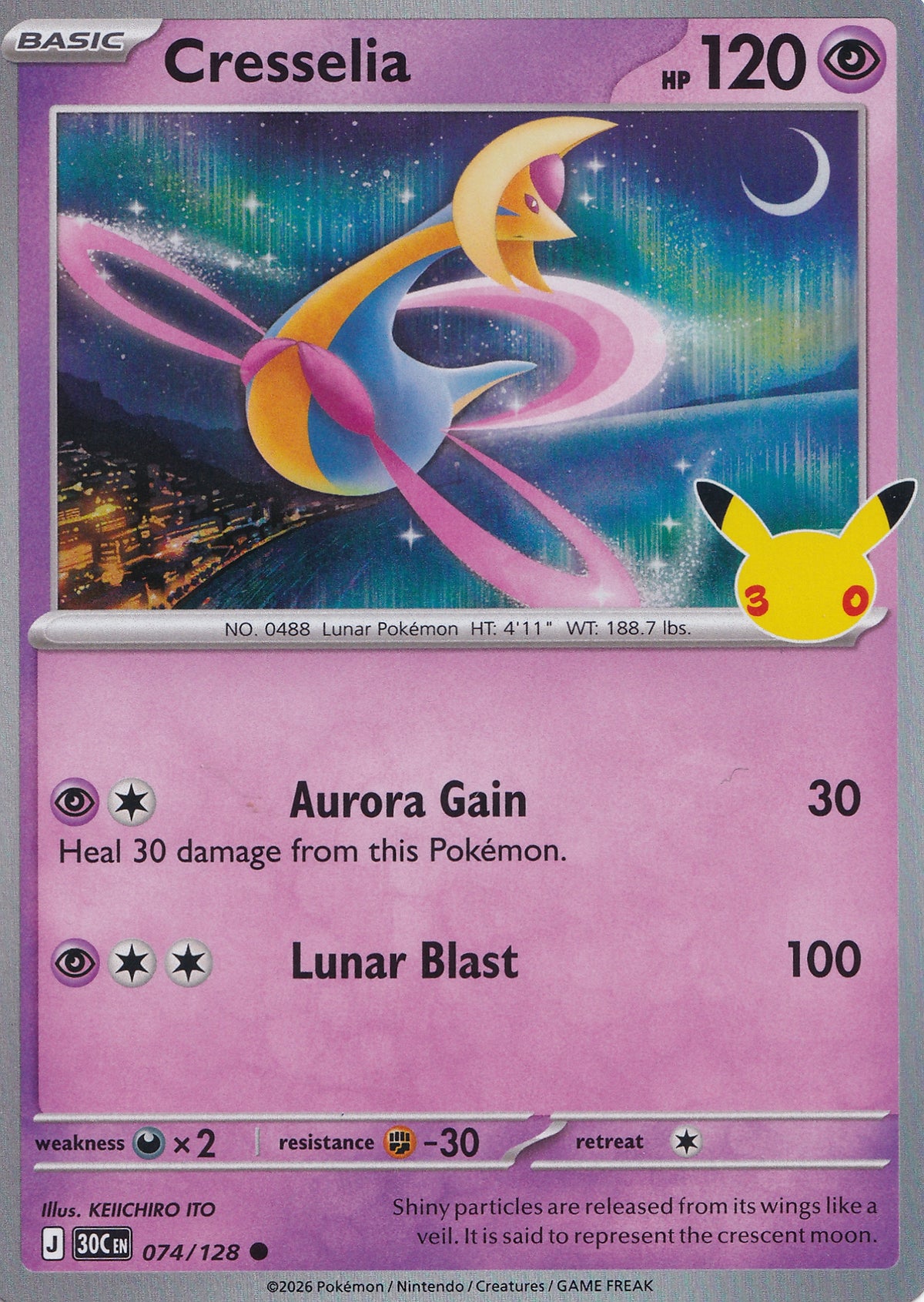 Cresselia 074/128 30C EN HOLO (NM)
