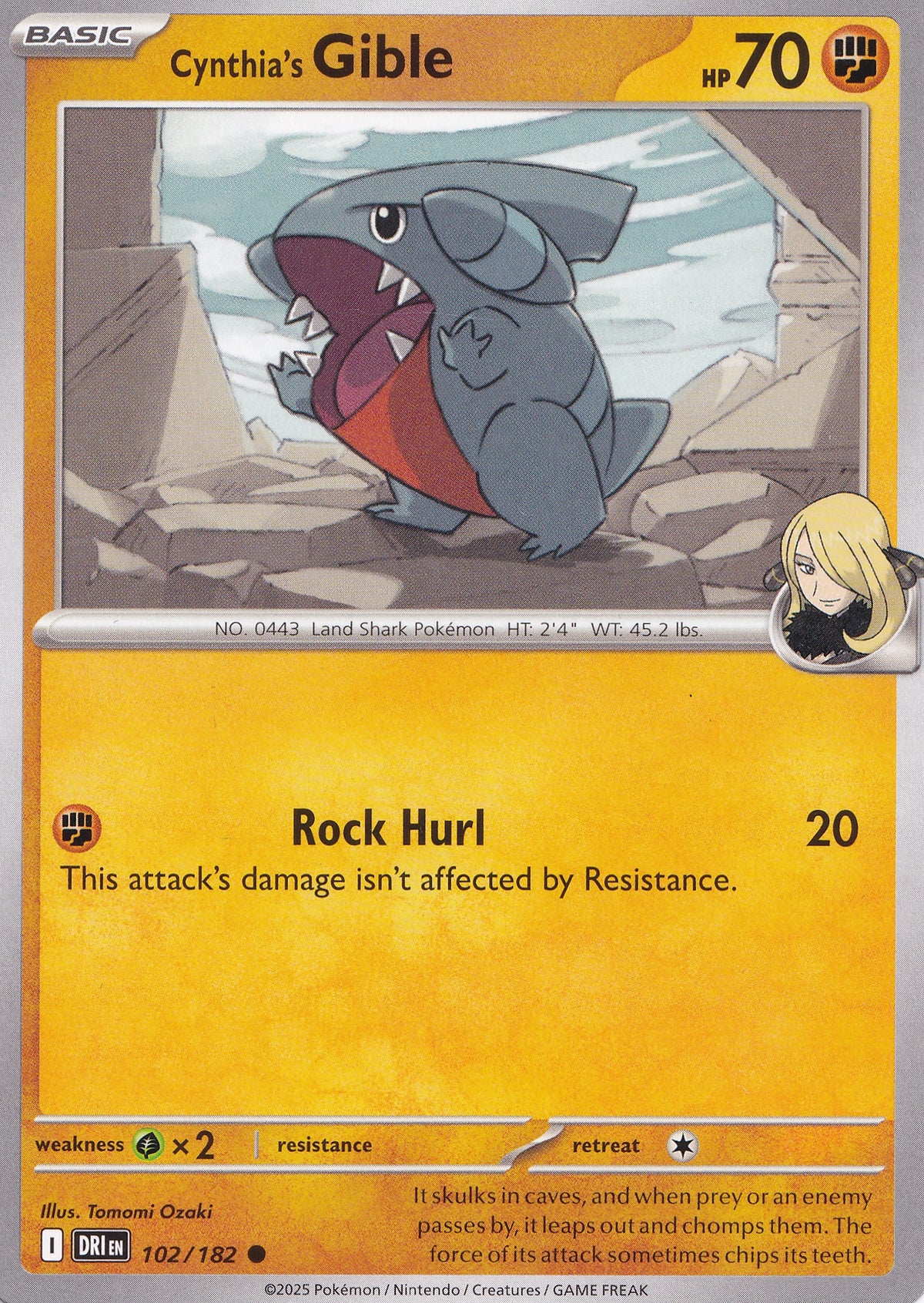 Cynthia's Gible 102/182 DRI EN (NM)
