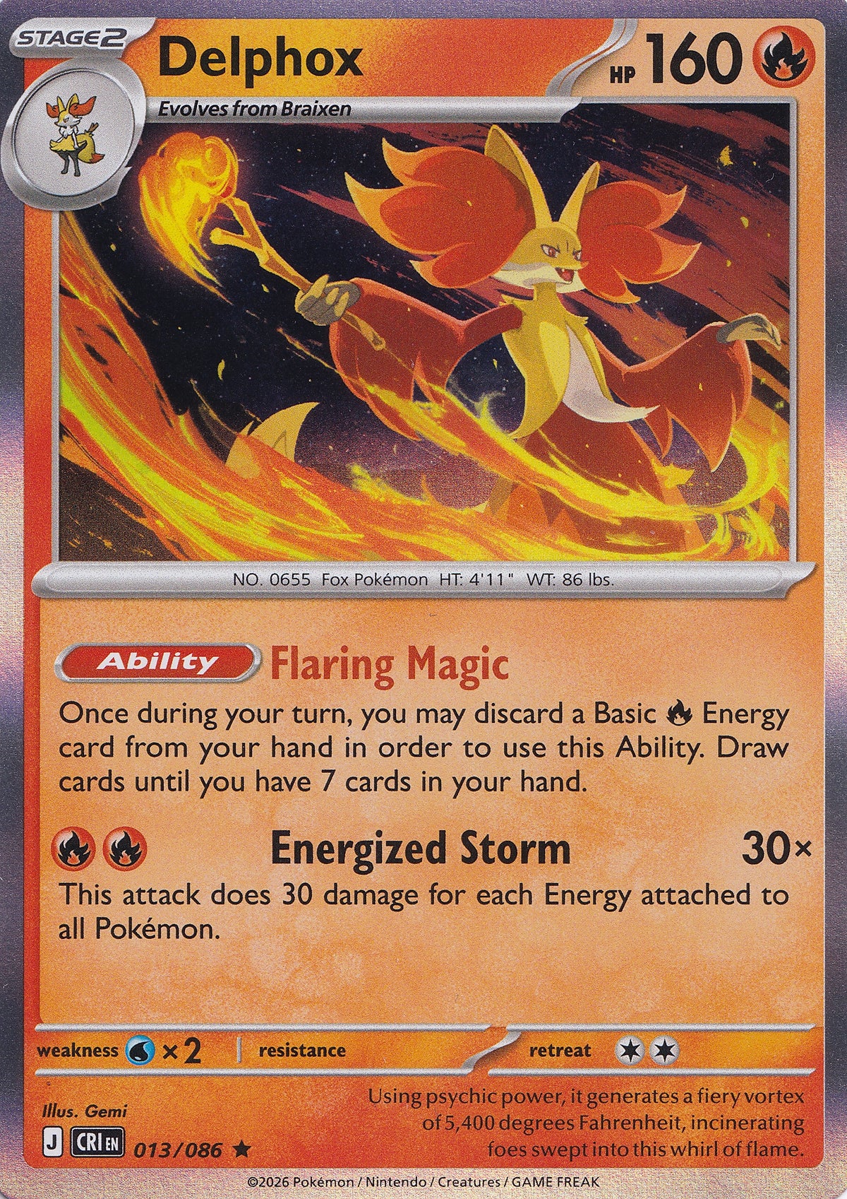Delphox 013/086 CRI ENG 2026 (NM)