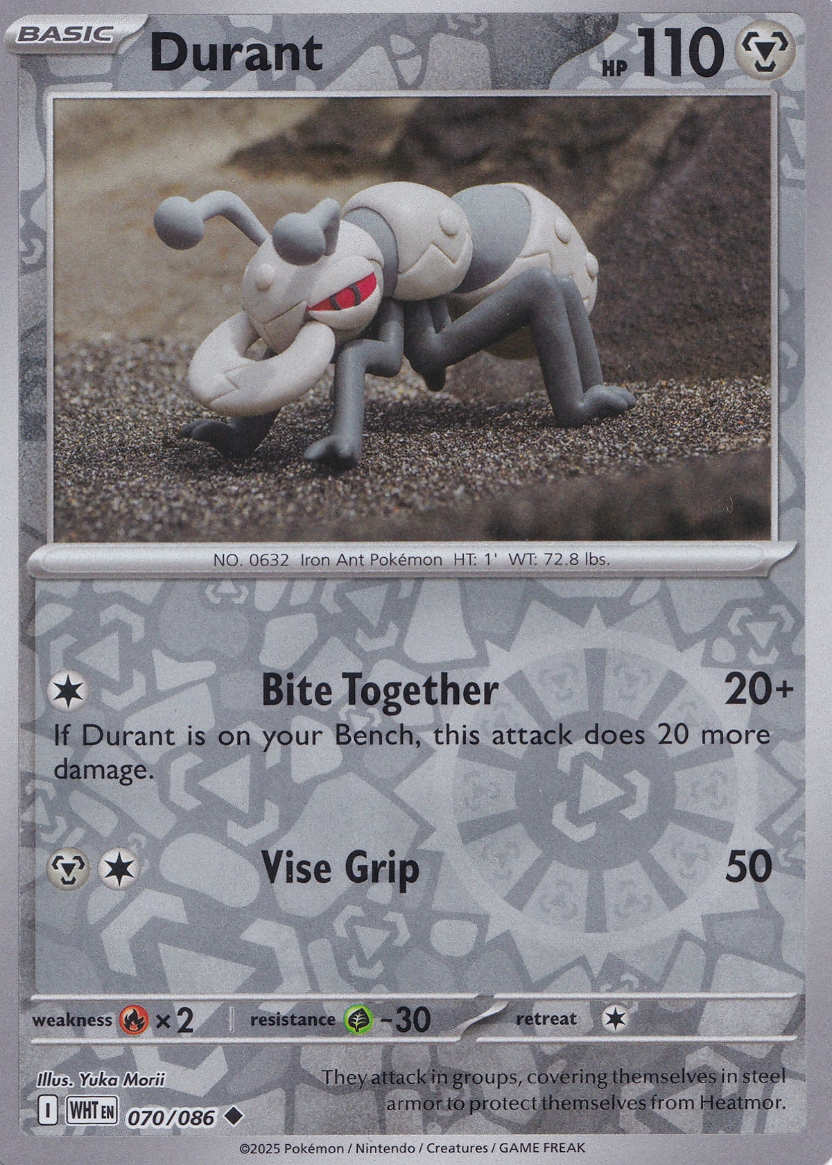 Durant 070/086 WHT EN REVERSE HOLO (NM)