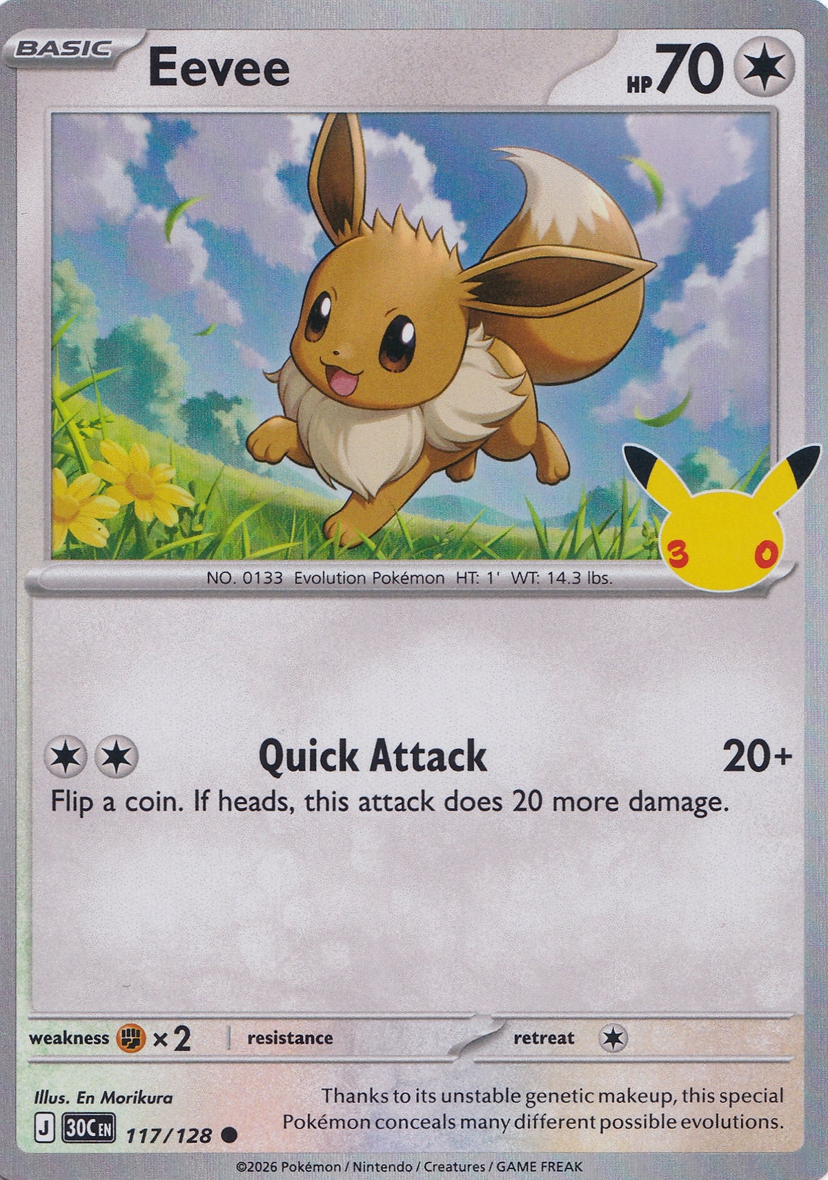 Eevee 117/128 30C EN HOLO (NM)