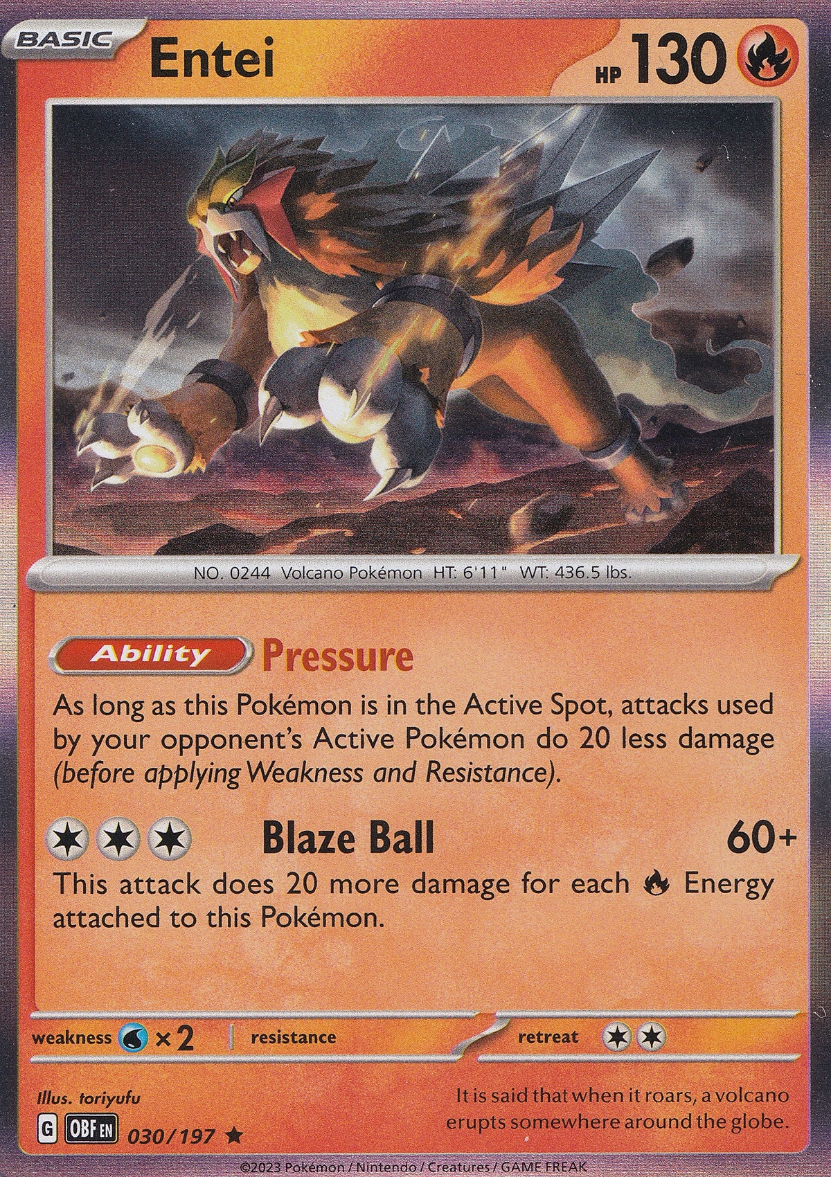 Entei 030/197 OBF ENG 2023 (NM)