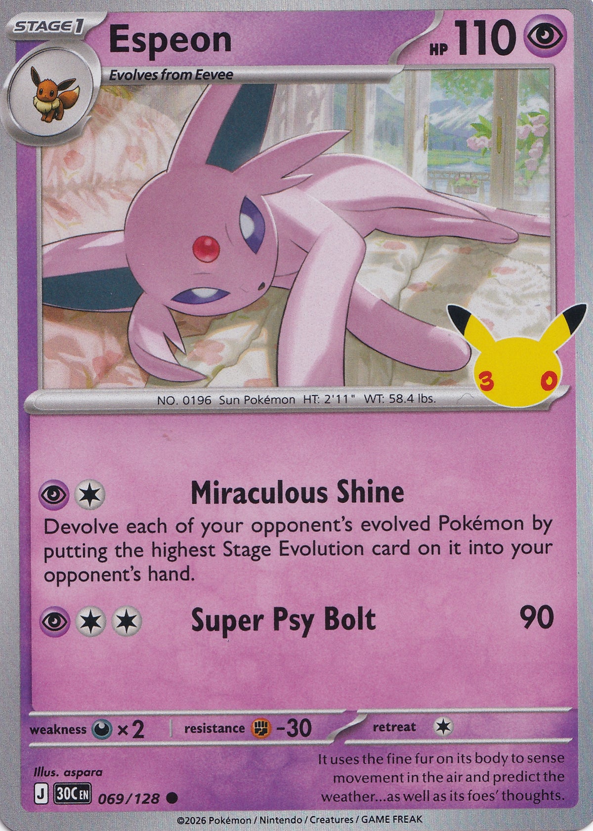 Espeon 069/128 30C EN HOLO (NM)