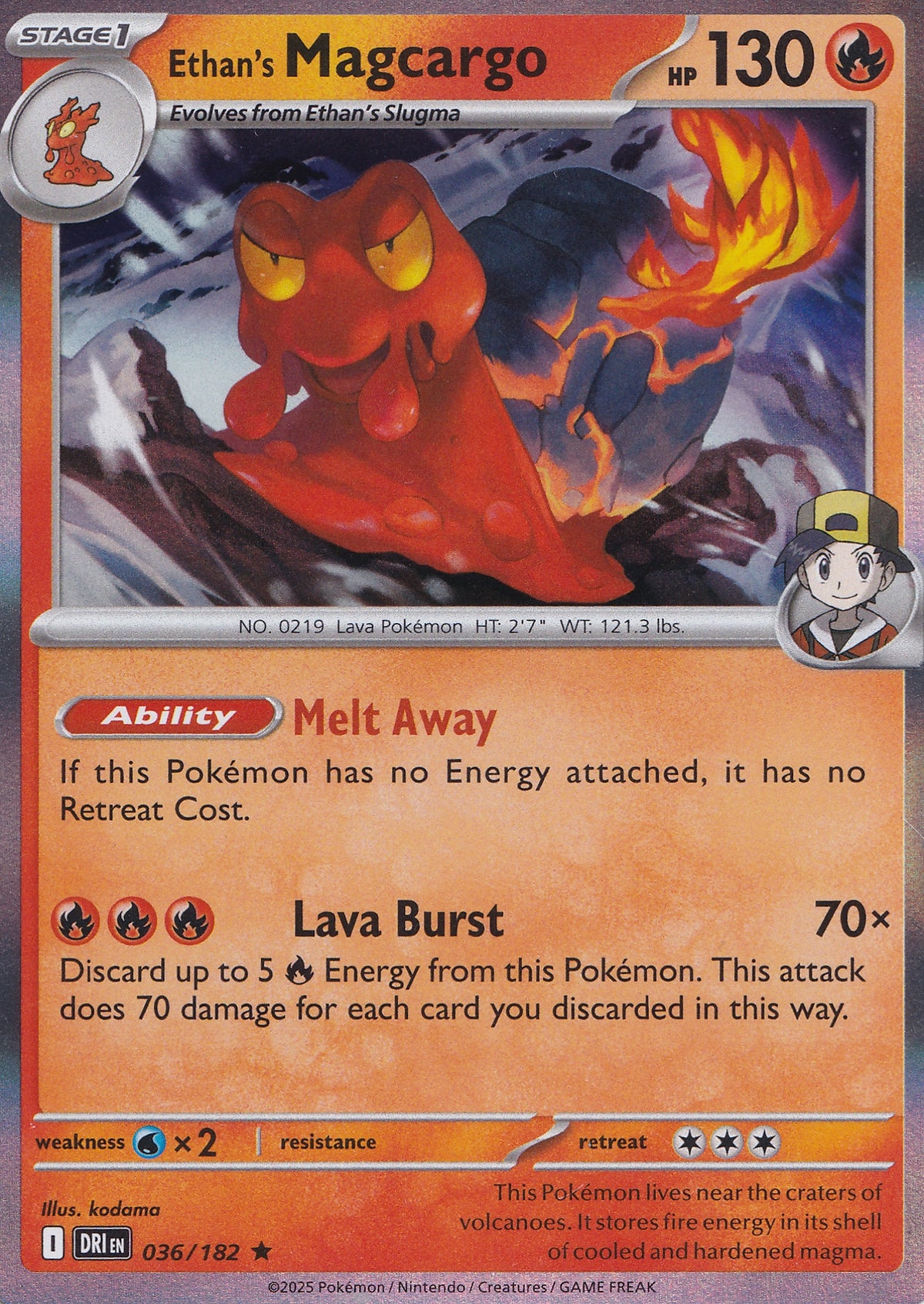 Ethan's Magcargo 036/182 Destined Rivals Holo (NM)