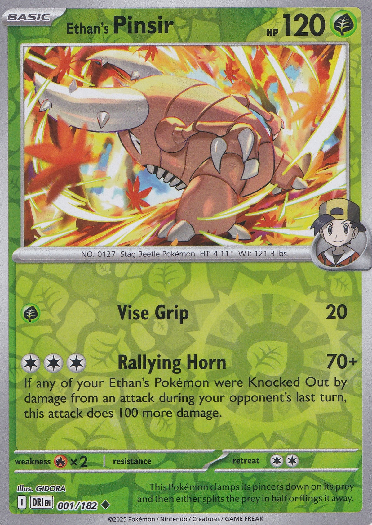 Ethan's Pinsir 001/182 DRI ENG 2025 RH (NM)