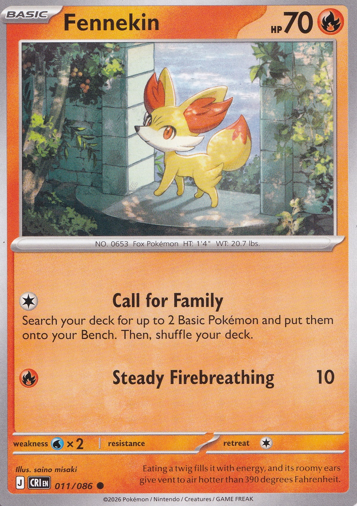 Fennekin 011/086 CRI ENG 2026 (NM)