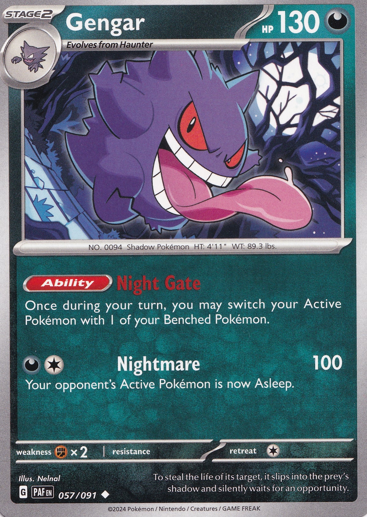 Gengar 057/091 PAF ENG 2024 (NM)