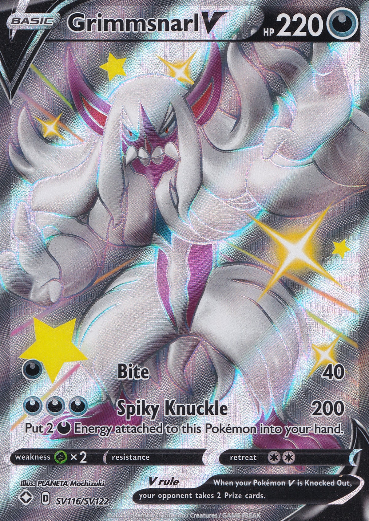 Grimmsnarl V Shiny Rare SV116/SV122 ENG 2021 (NM)