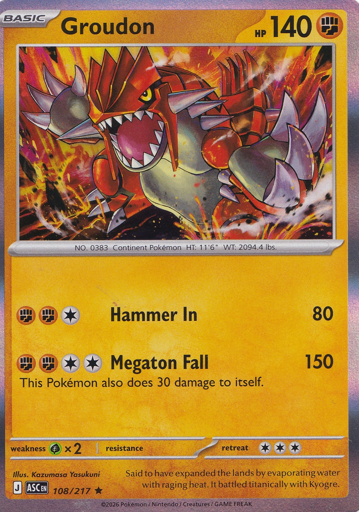 Groudon 108/217 ASC EN HOLO (NM)