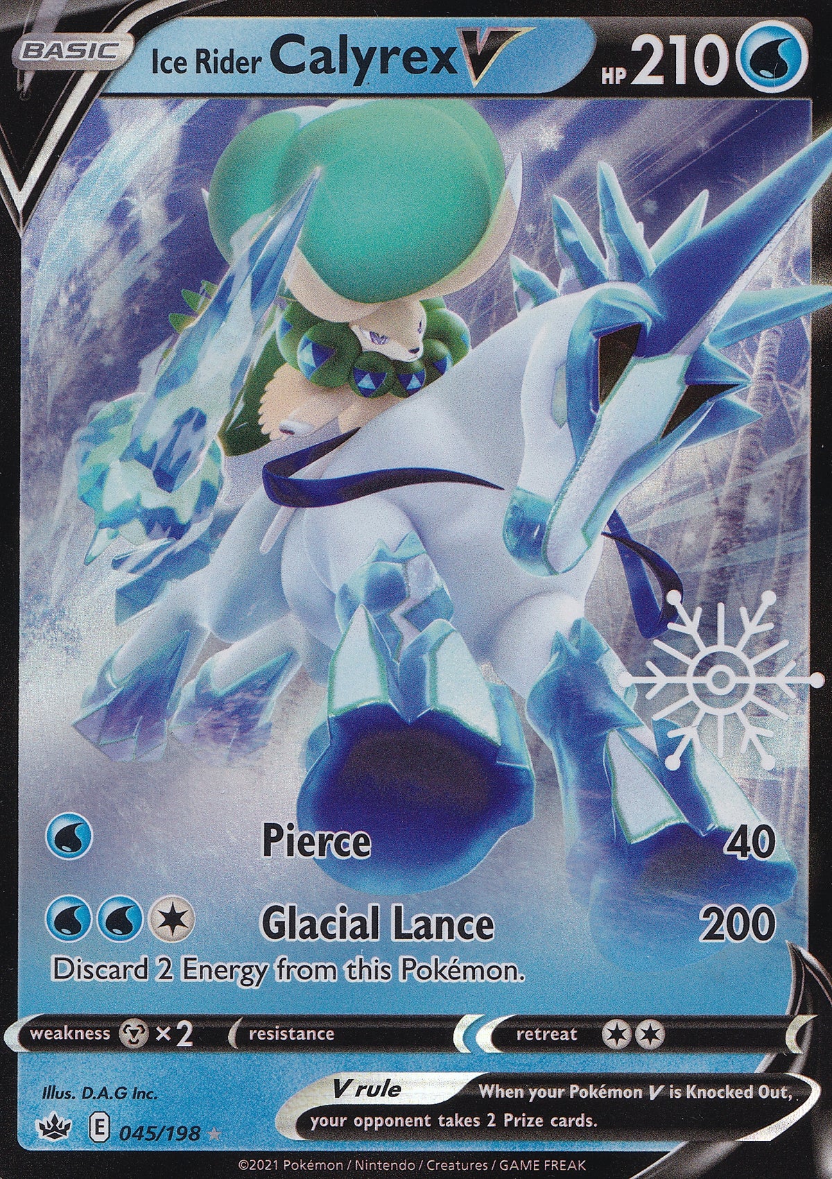 Ice Rider Calyrex V Rare 045/198 CRE ENG 2021 (NM)