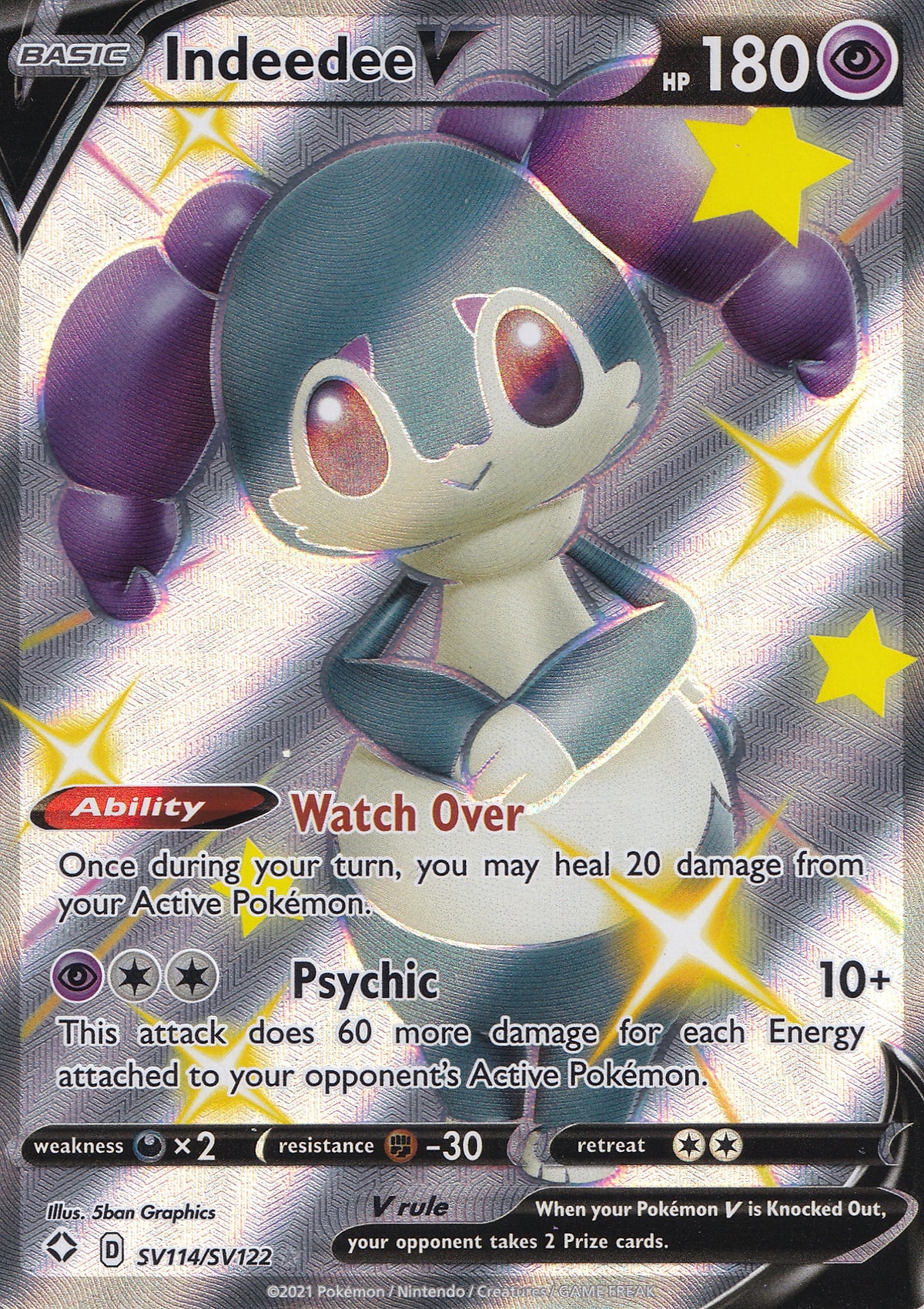 Indeedee V Shiny Rare SV114/SV122 ENG 2021 (NM)