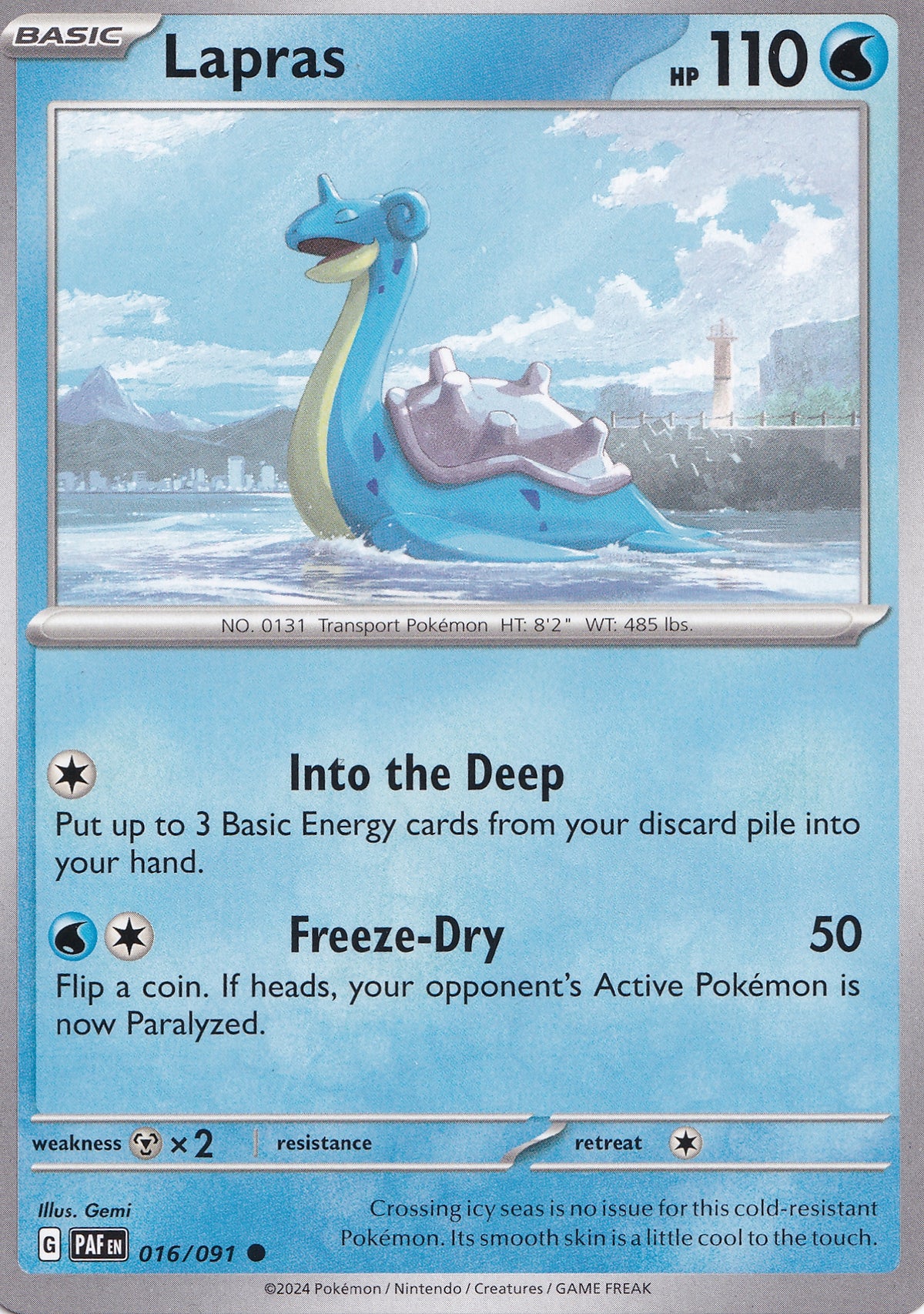 Lapras 016/091 PAF ENG 2024 (NM)