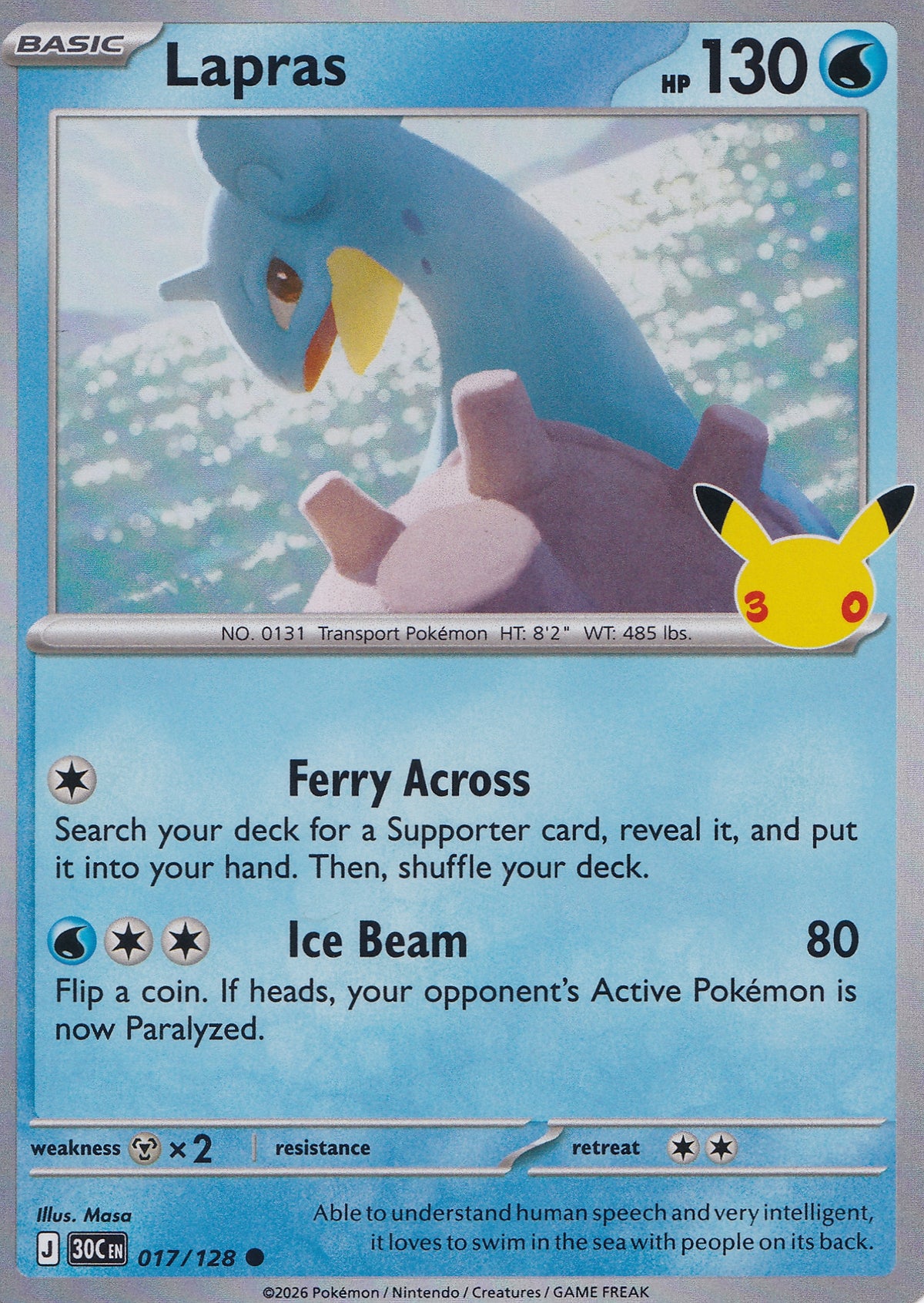 Lapras 017/128 30C EN HOLO (NM)