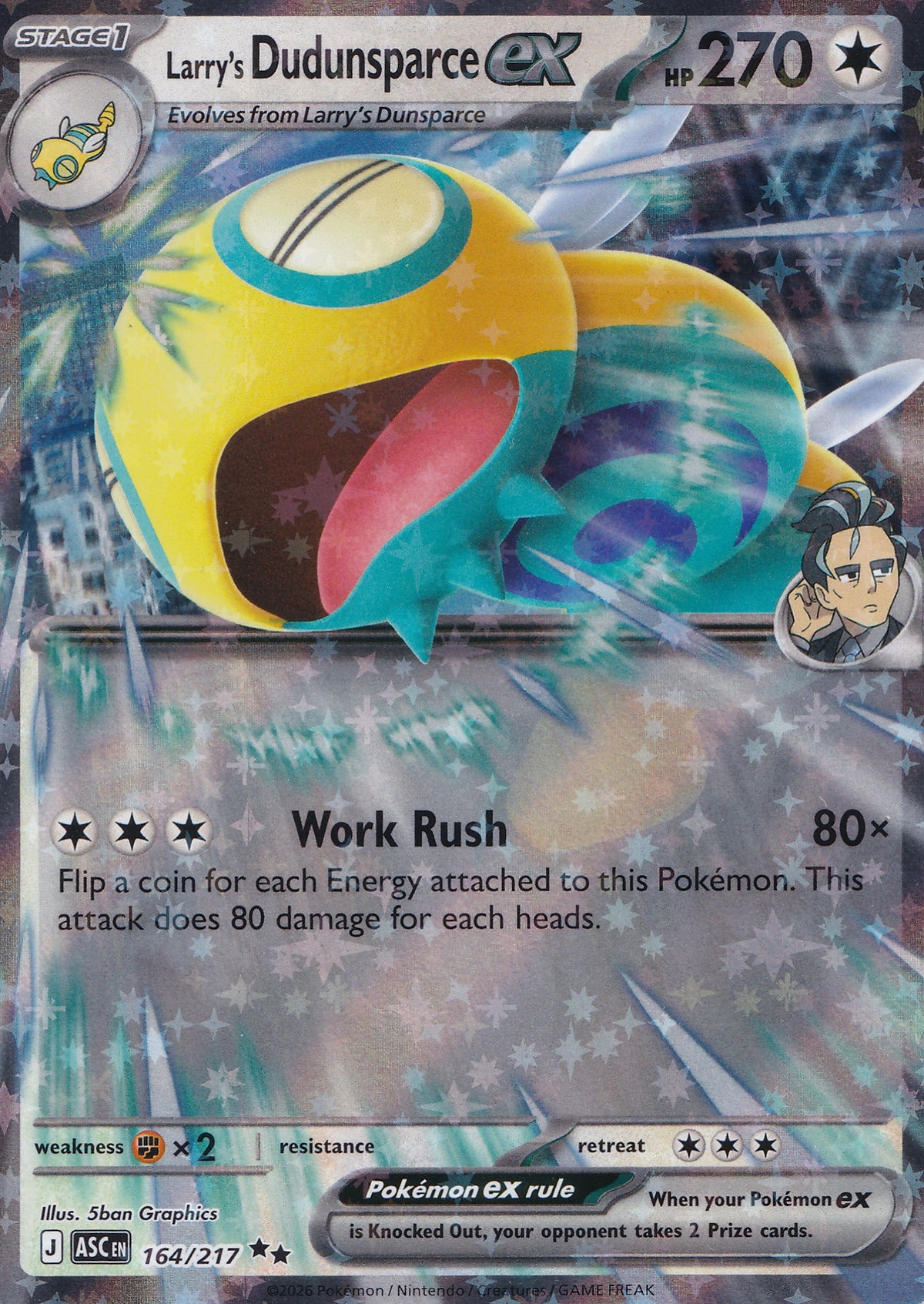 Larry's Dudunsparce ex 164/217 ASC ENG 2025 (NM)