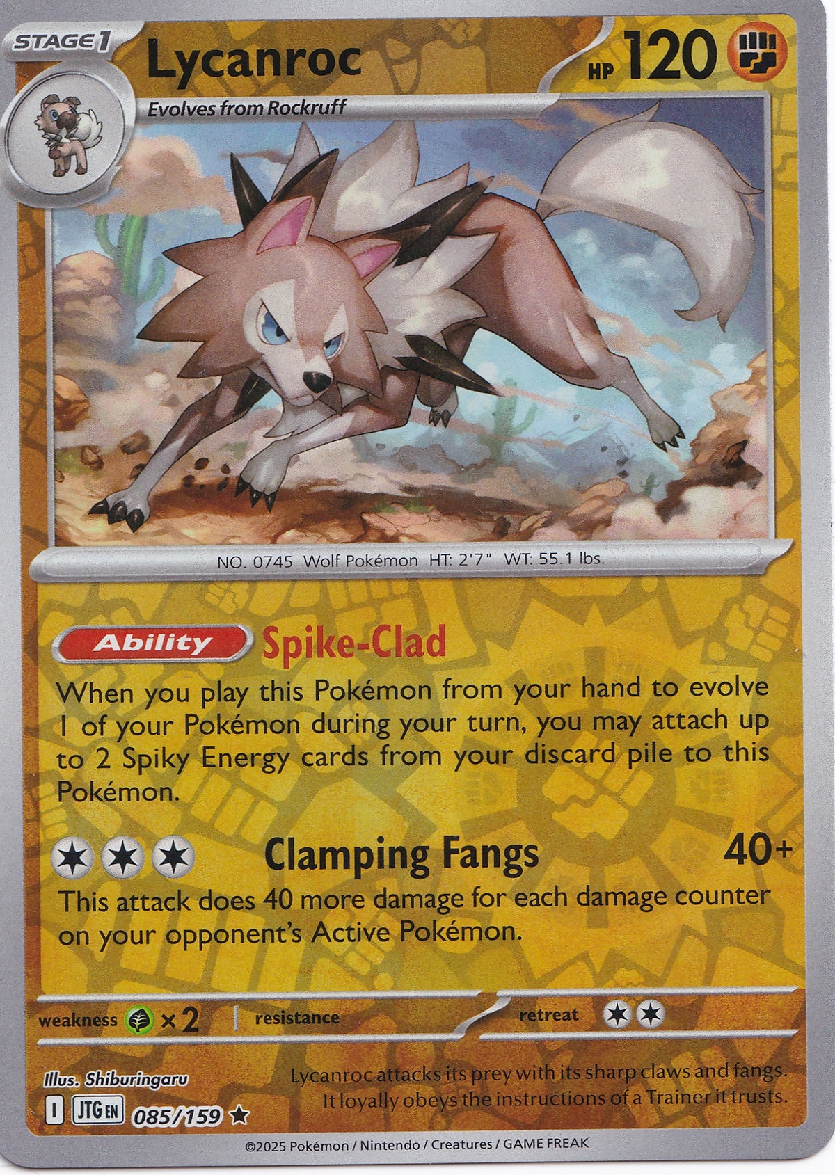 Lycanroc 085/159 JTG ENG 2025 (NM)