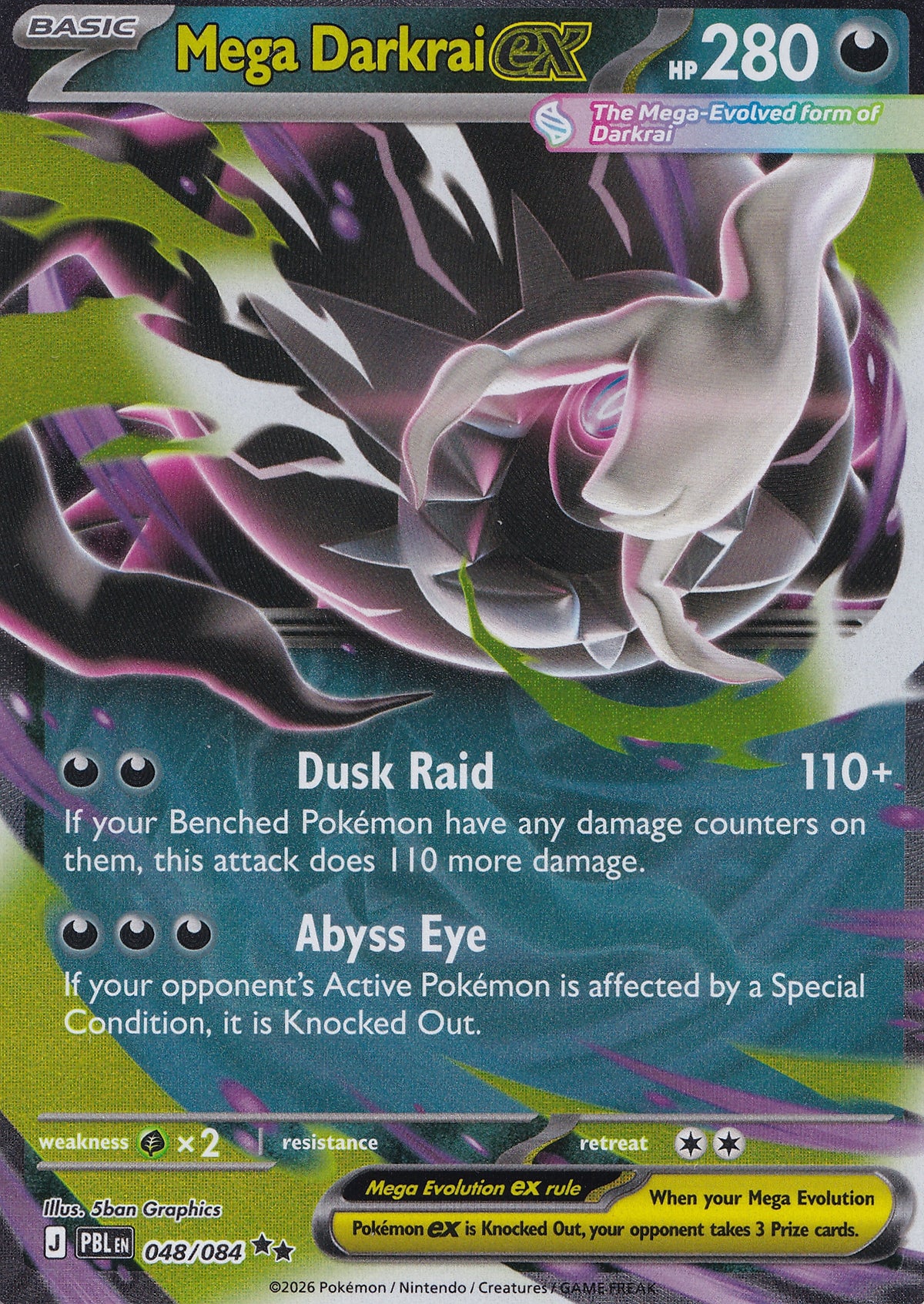 Mega Darkrai ex 048/084 PBL EN HOLO (NM)