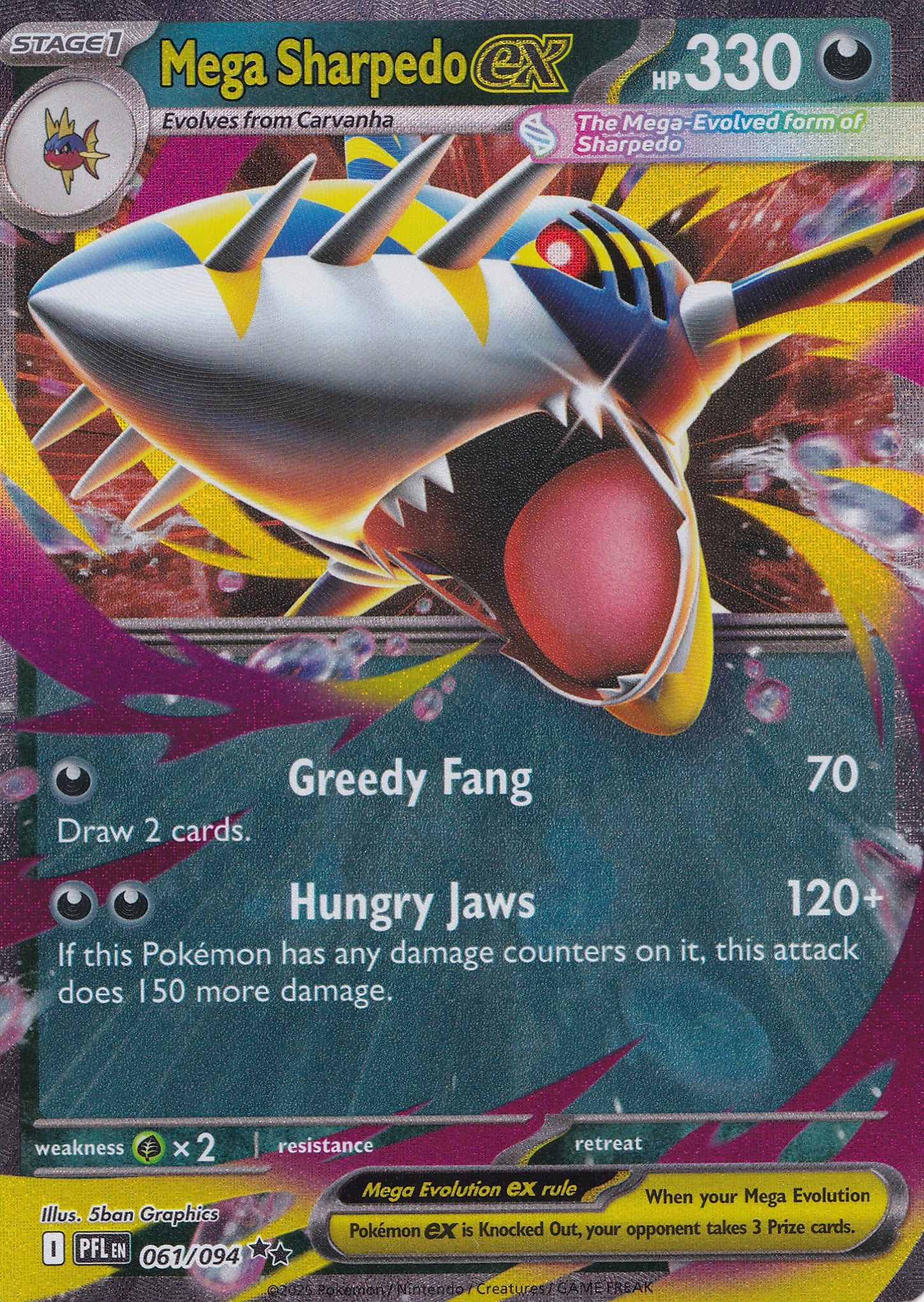 Mega Sharpedo ex 061/094 PRE ENG 2025 (NM)