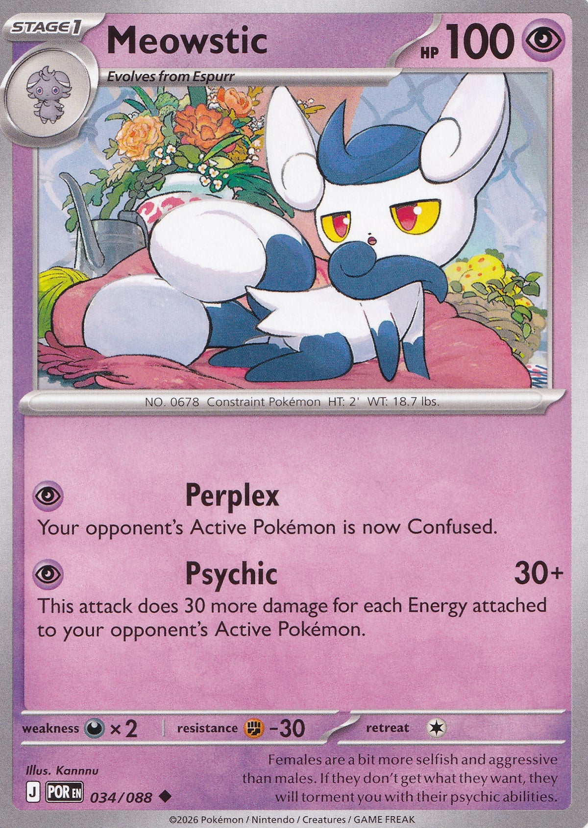 Meowstic 034/088 POR ENG 2026 Holo (NM)