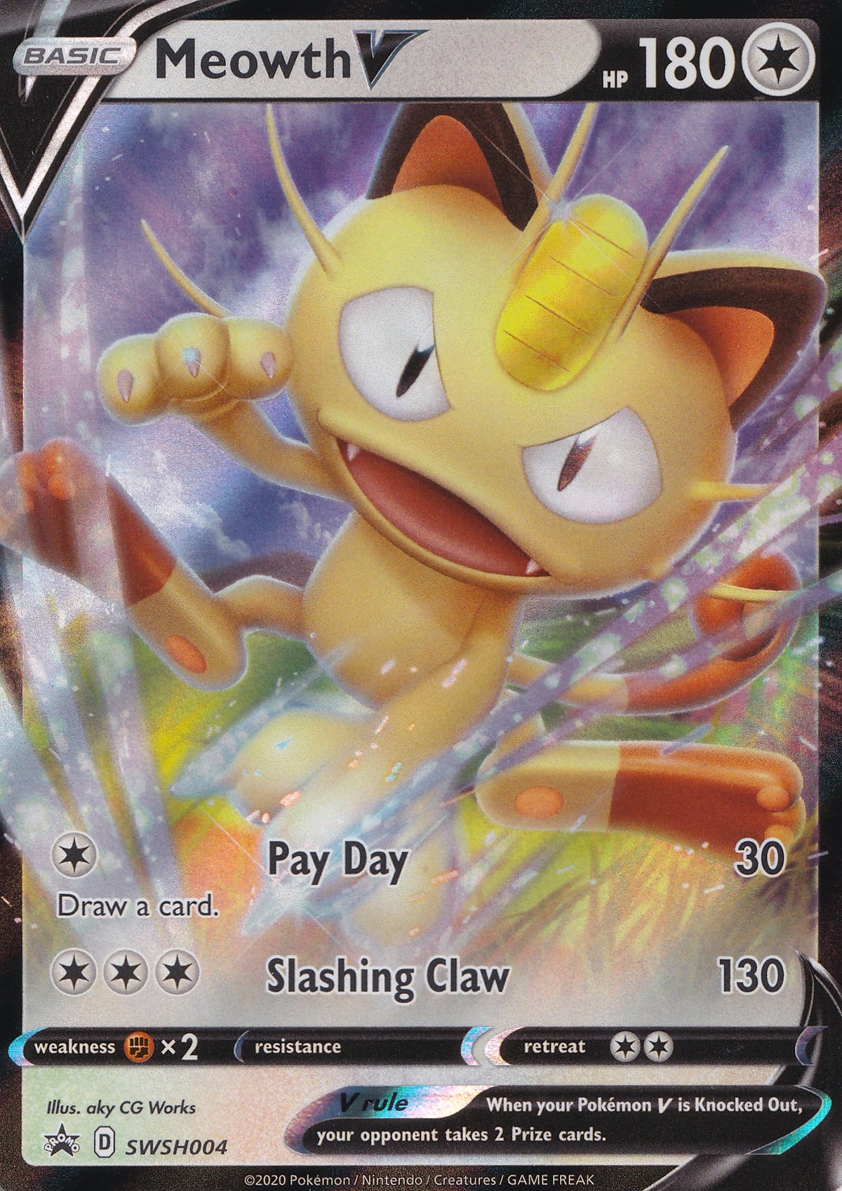 Meowth V Promo SWSH004 ENG 2020 (NM)