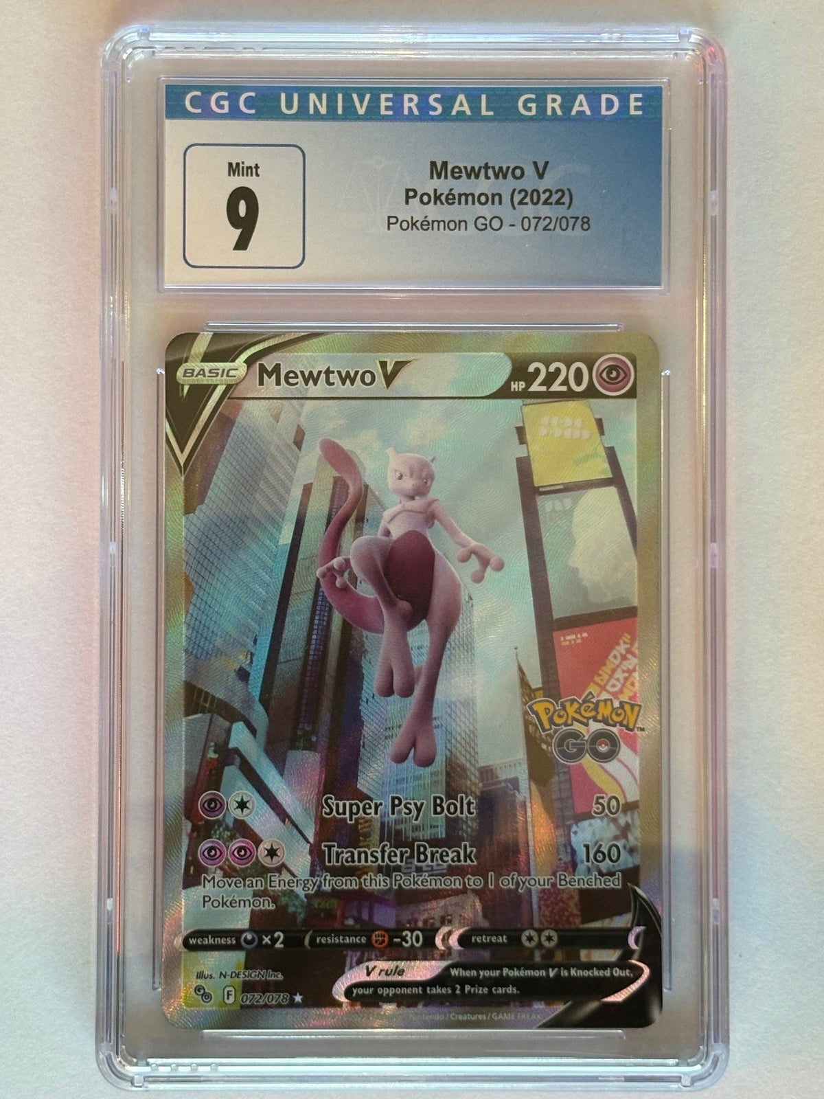 Mewtwo V 072/078 PGO EN CGC 9