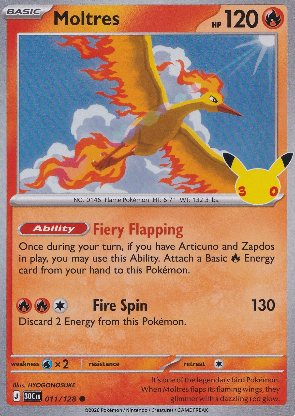 Moltres 011/128 30C EN (NM)