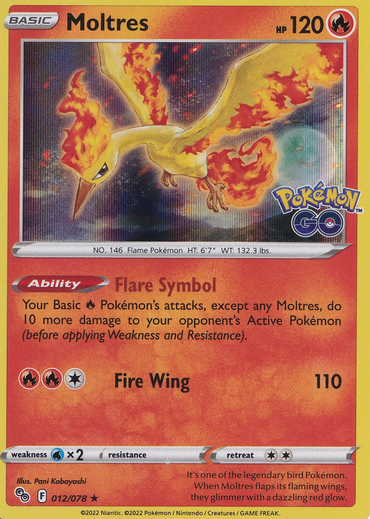Moltres 012/078 GO ENG 2022 HOLO (NM)
