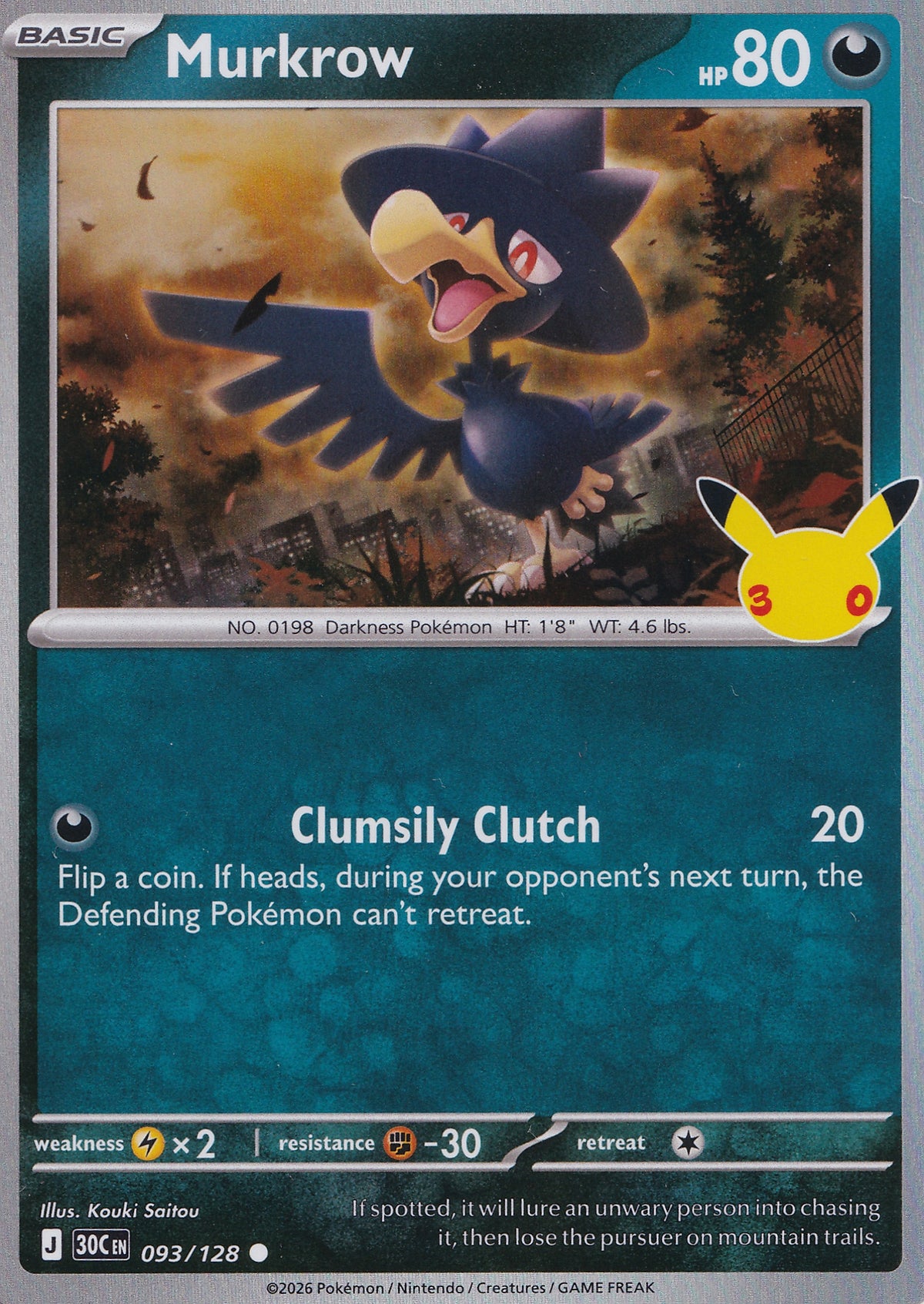 Murkrow 093/128 30C EN (NM)