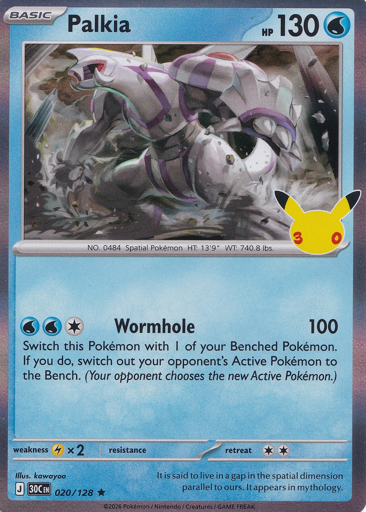 Palkia 020/128 30C EN HOLO (NM)