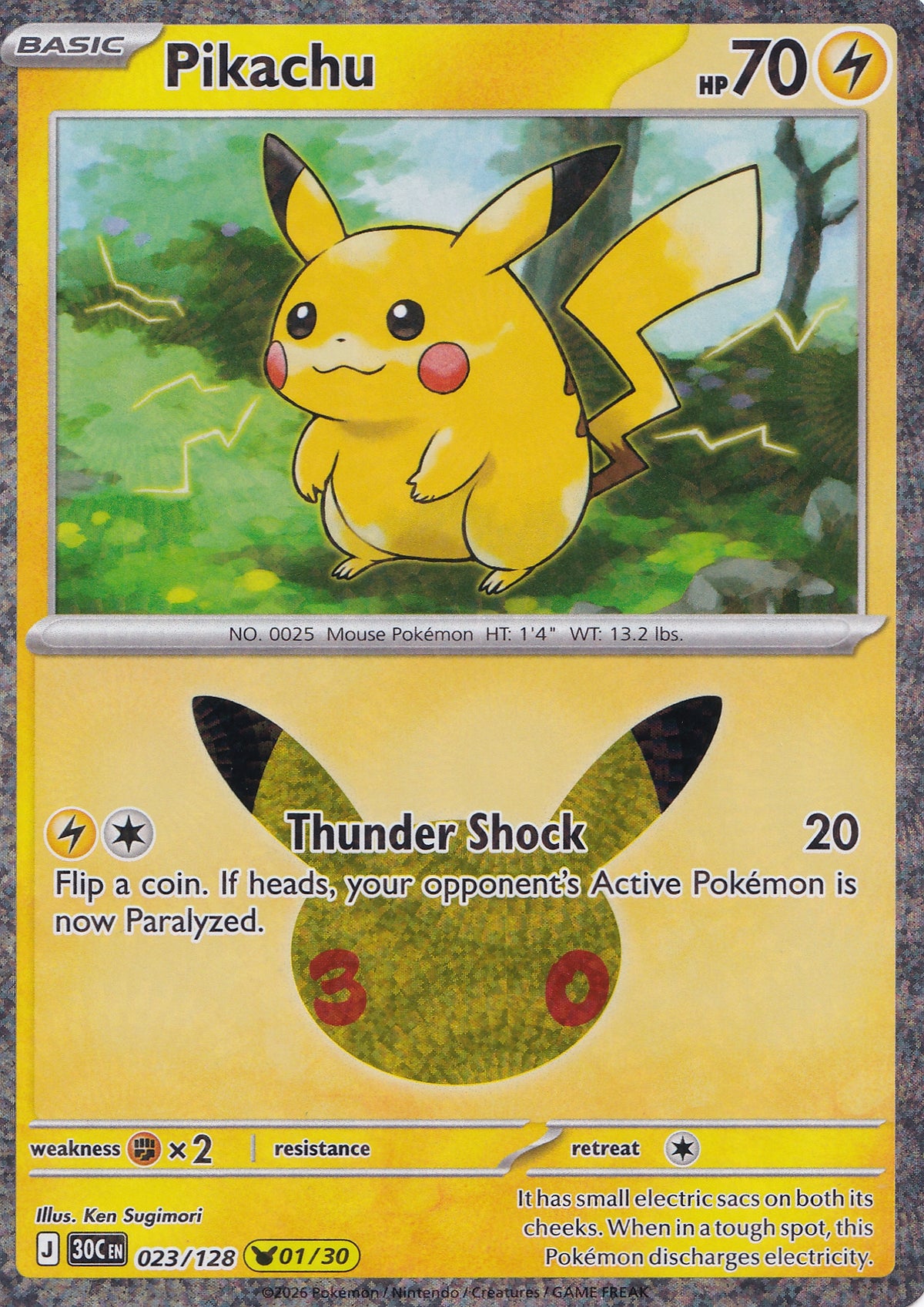 Pikachu 023/128 30C EN HOLO (NM)