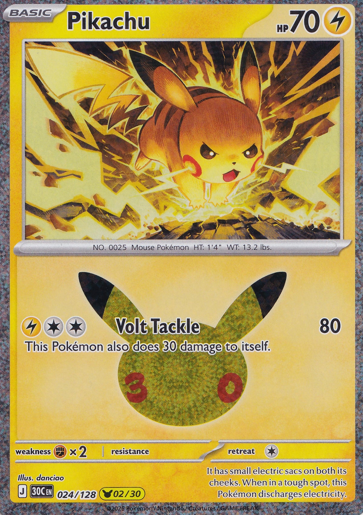 Pikachu 024/128 30C EN HOLO (NM)