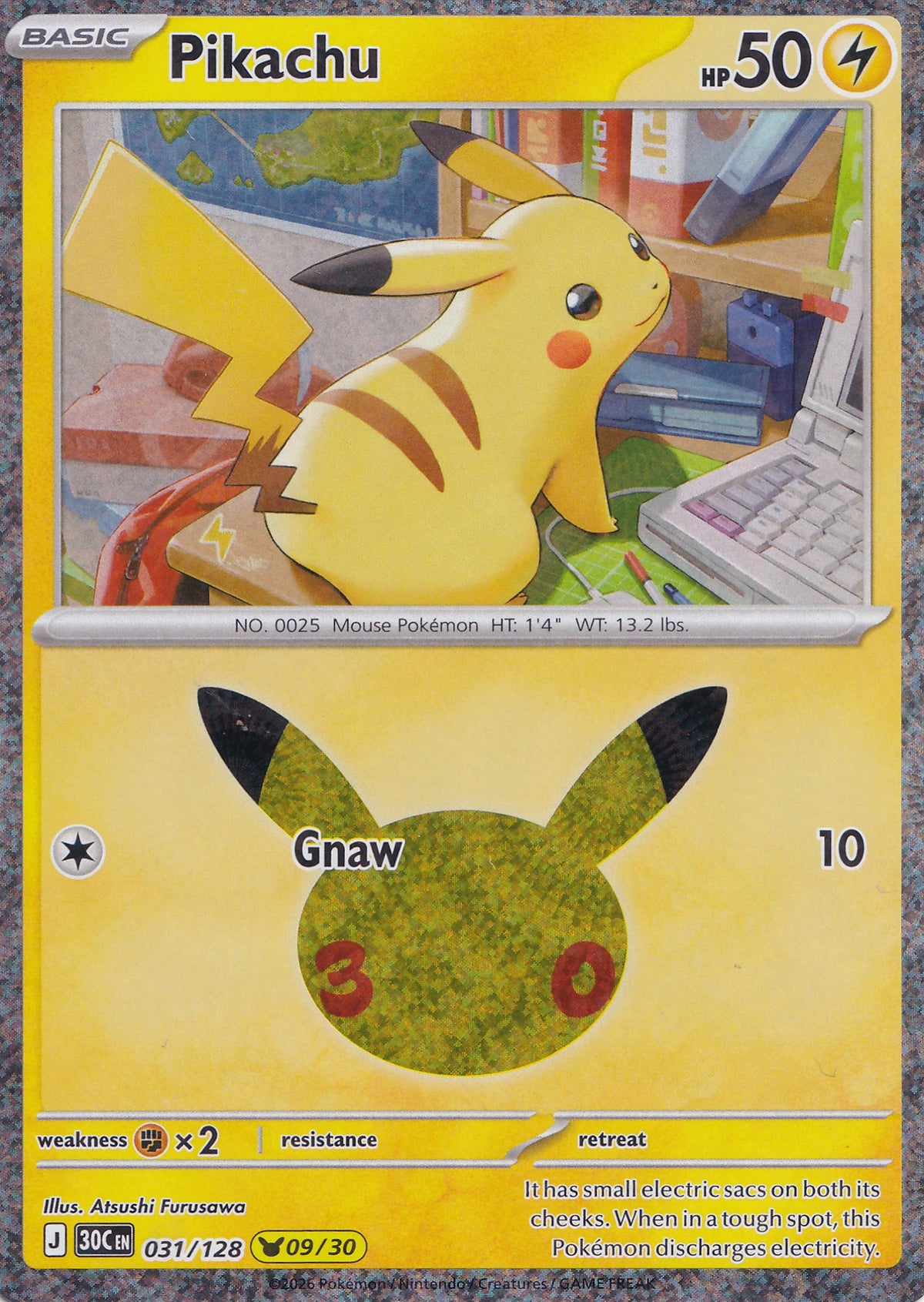 Pikachu 031/128 30C EN HOLO (NM)