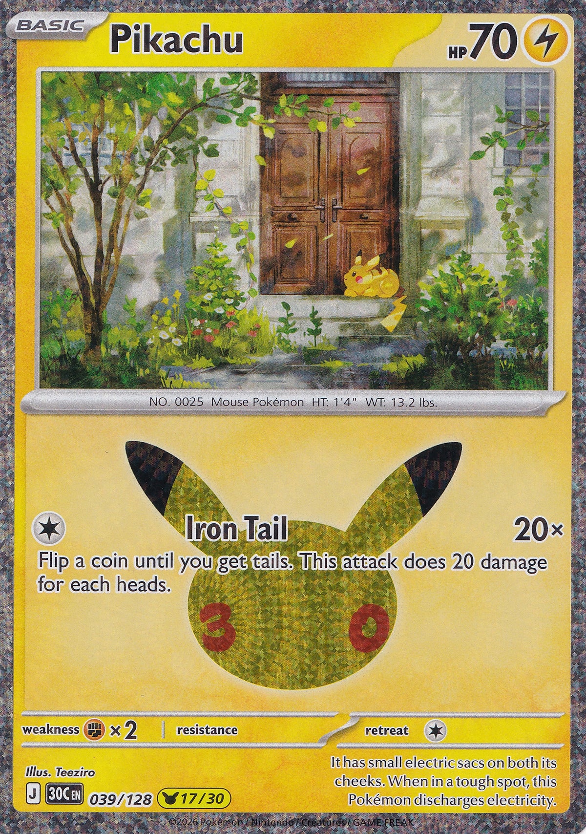 Pikachu 039/128 30C EN HOLO (NM)
