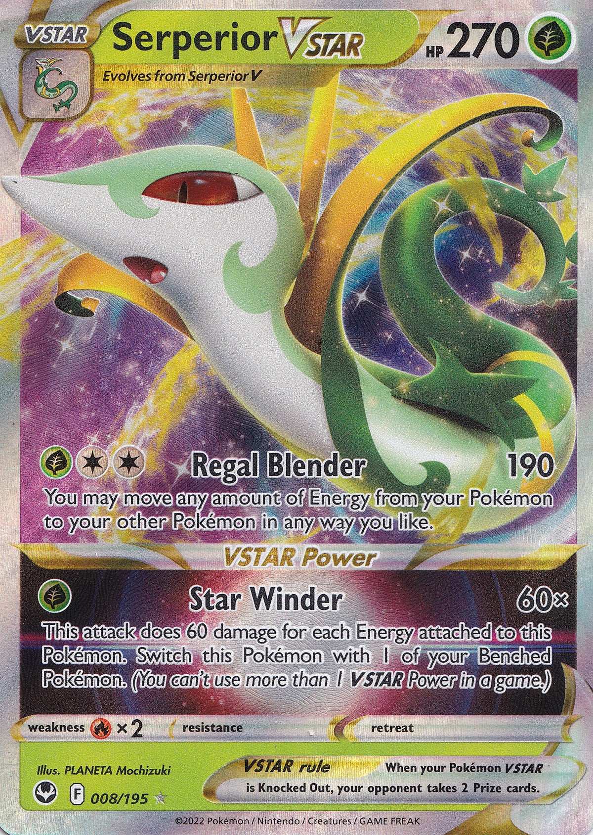 Serperior VSTAR Rare 008/195 SIT ENG 2022 (NM)