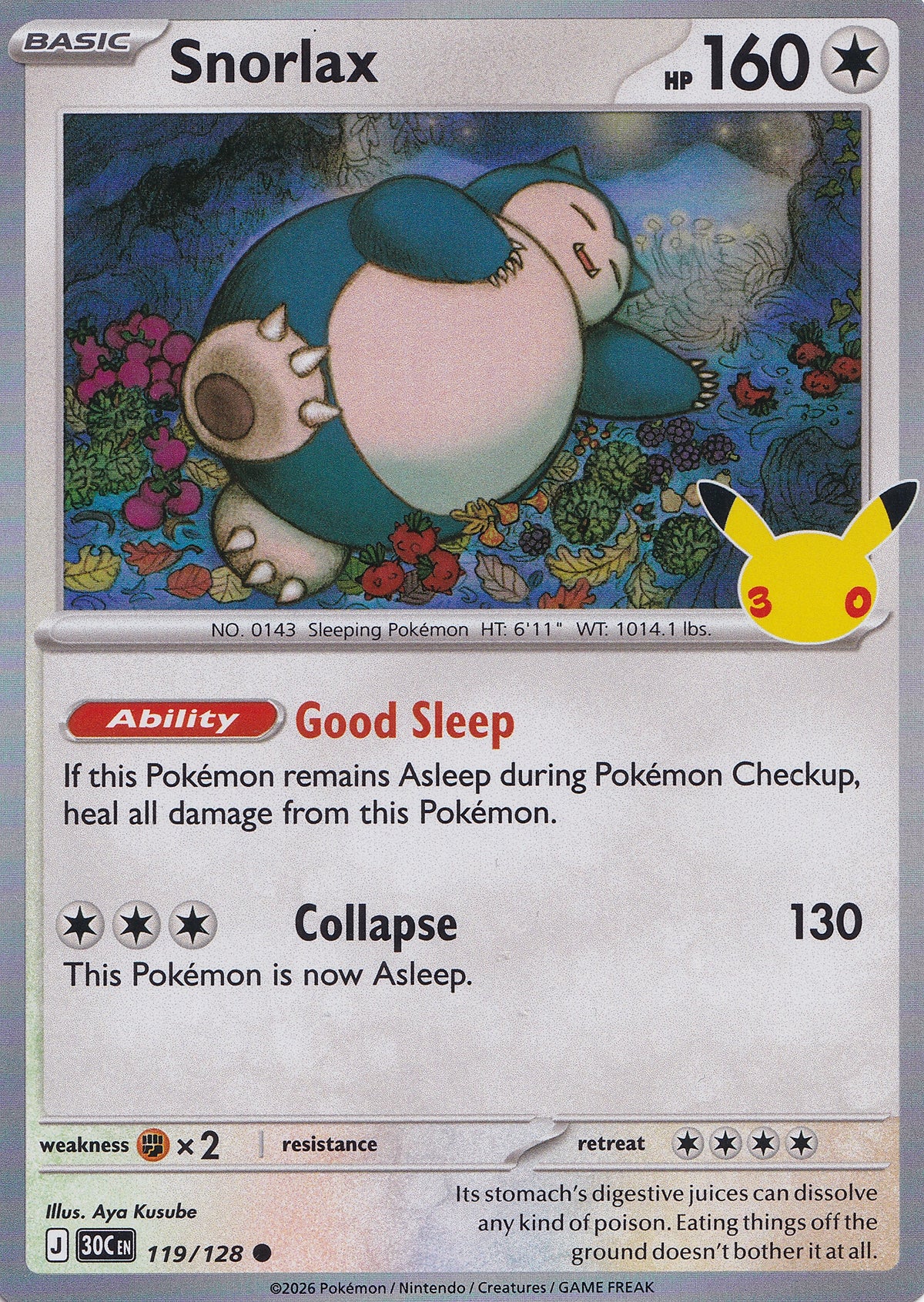 Snorlax 119/128 30C EN (NM)