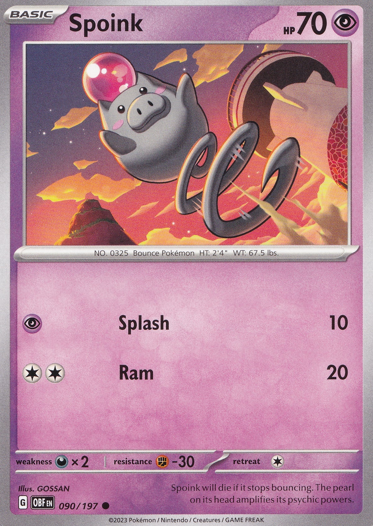 Spoink 090/197 OBF ENG 2023 (NM)