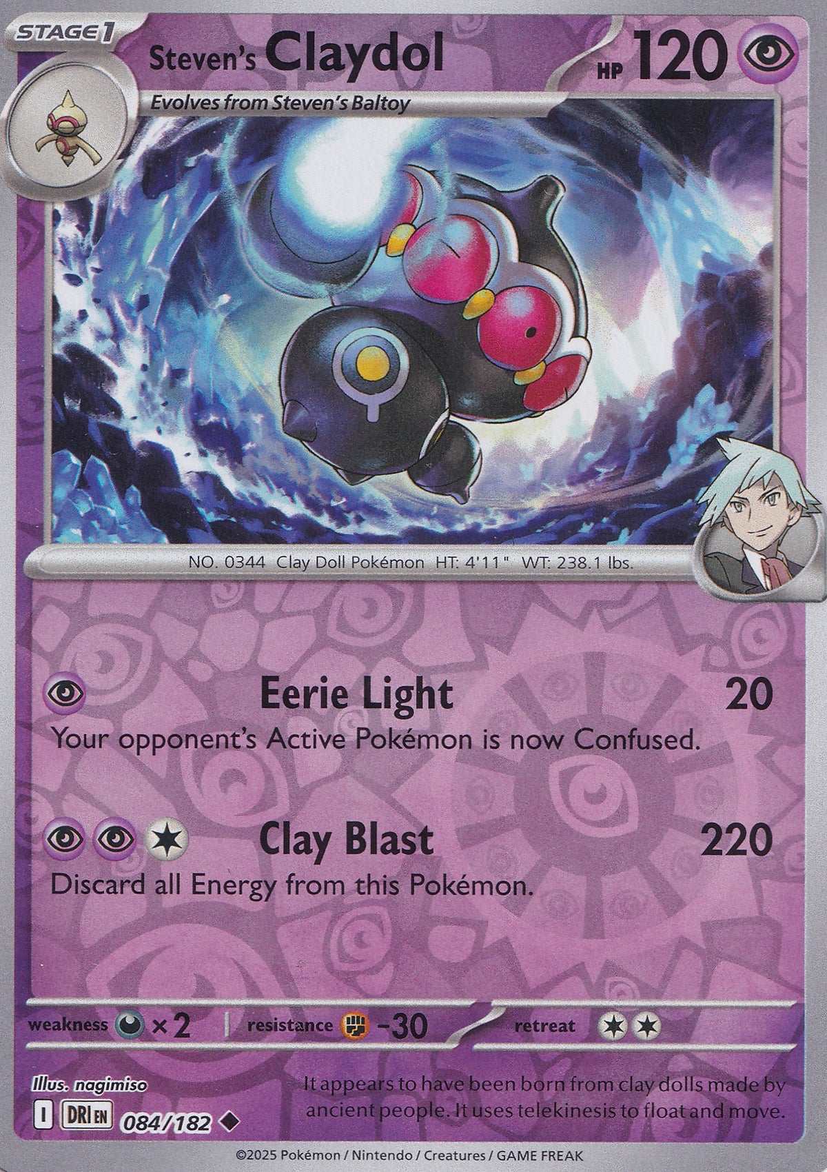 Steven's Claydol 084/182 DRI ENG 2025 (NM)